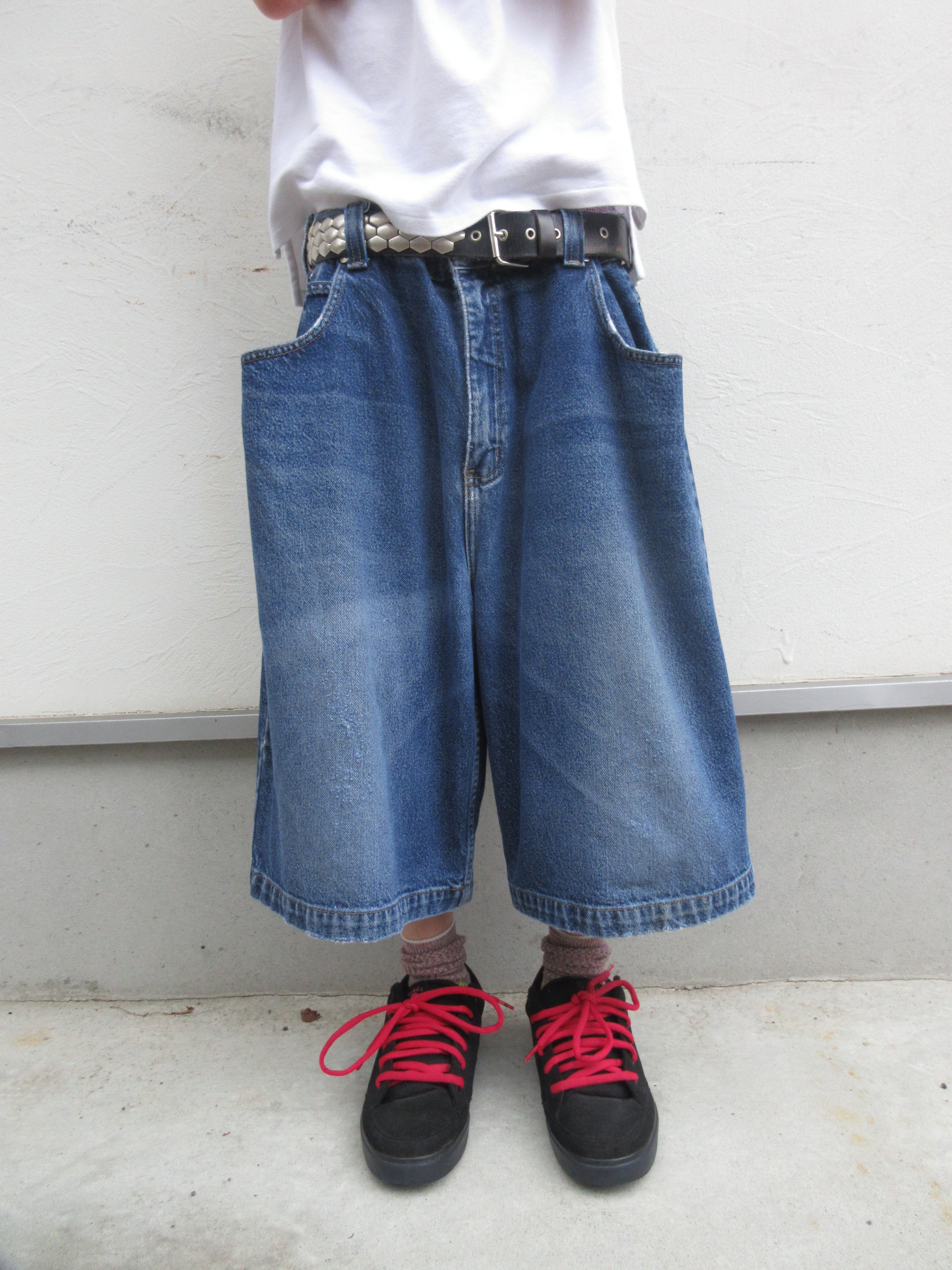 90~00s Anchor Blue BAGGY Jorts