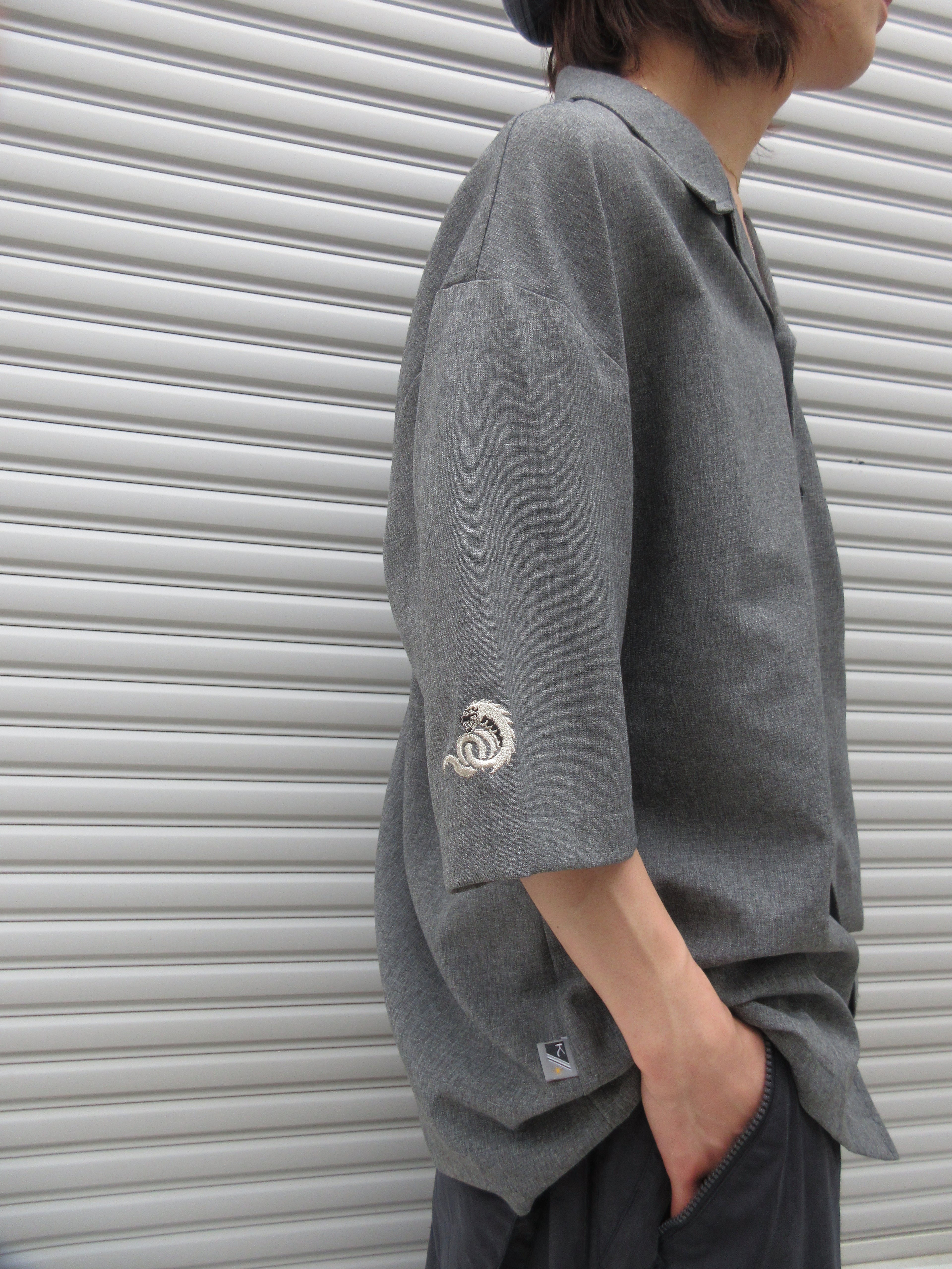 90s KIK WEAR Open Collar Shirt