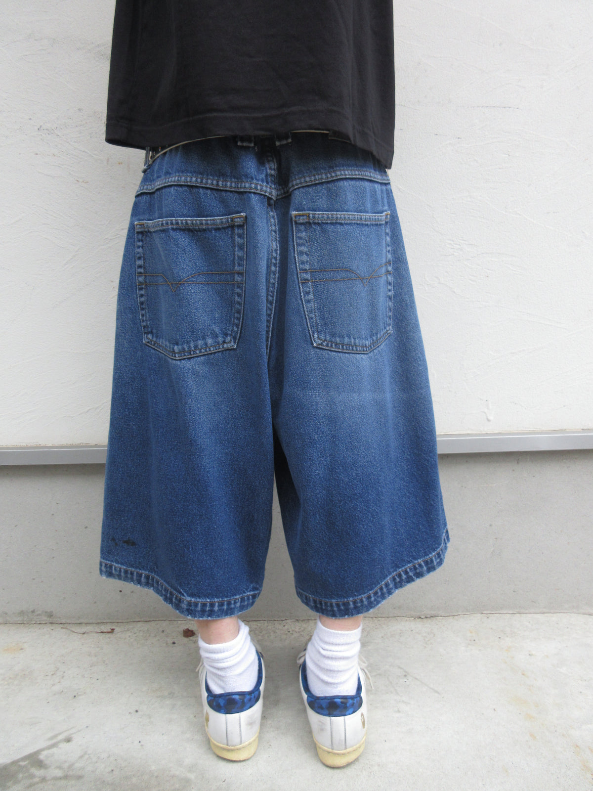 90~00s Anchor Blue BAGGY Jorts