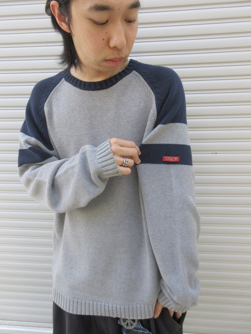 00s GUESS Design Two-tone Knit Sweater