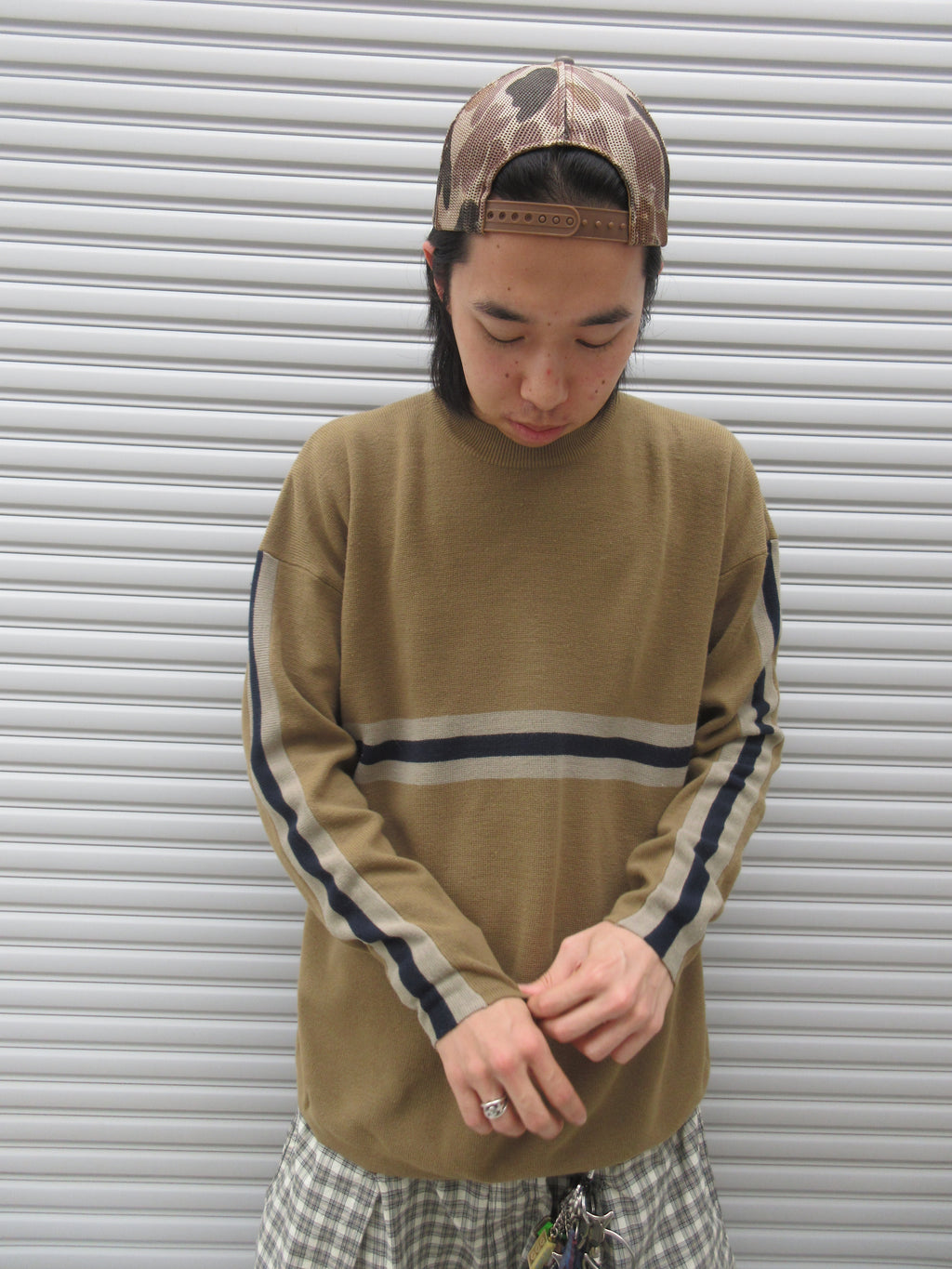 90~00s UNIONBAY Border Lining Knit Sweater