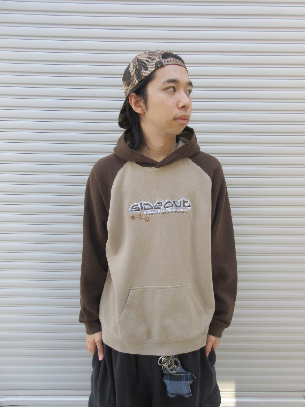 00s SIDEOUT Logo Two-tone Hoodie