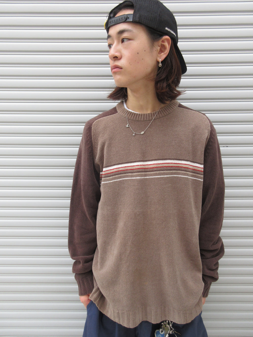 00s XG Border Lining Knit Sweater