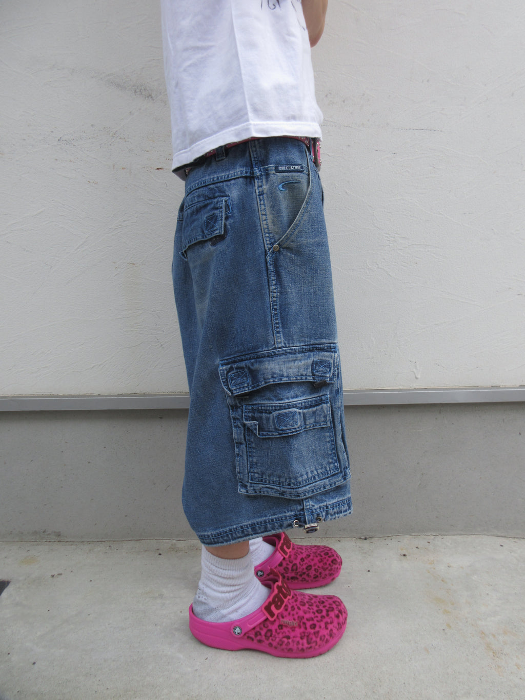 90~00s CULTURE JEANS Super Baggy Cargo Denim Shorts
