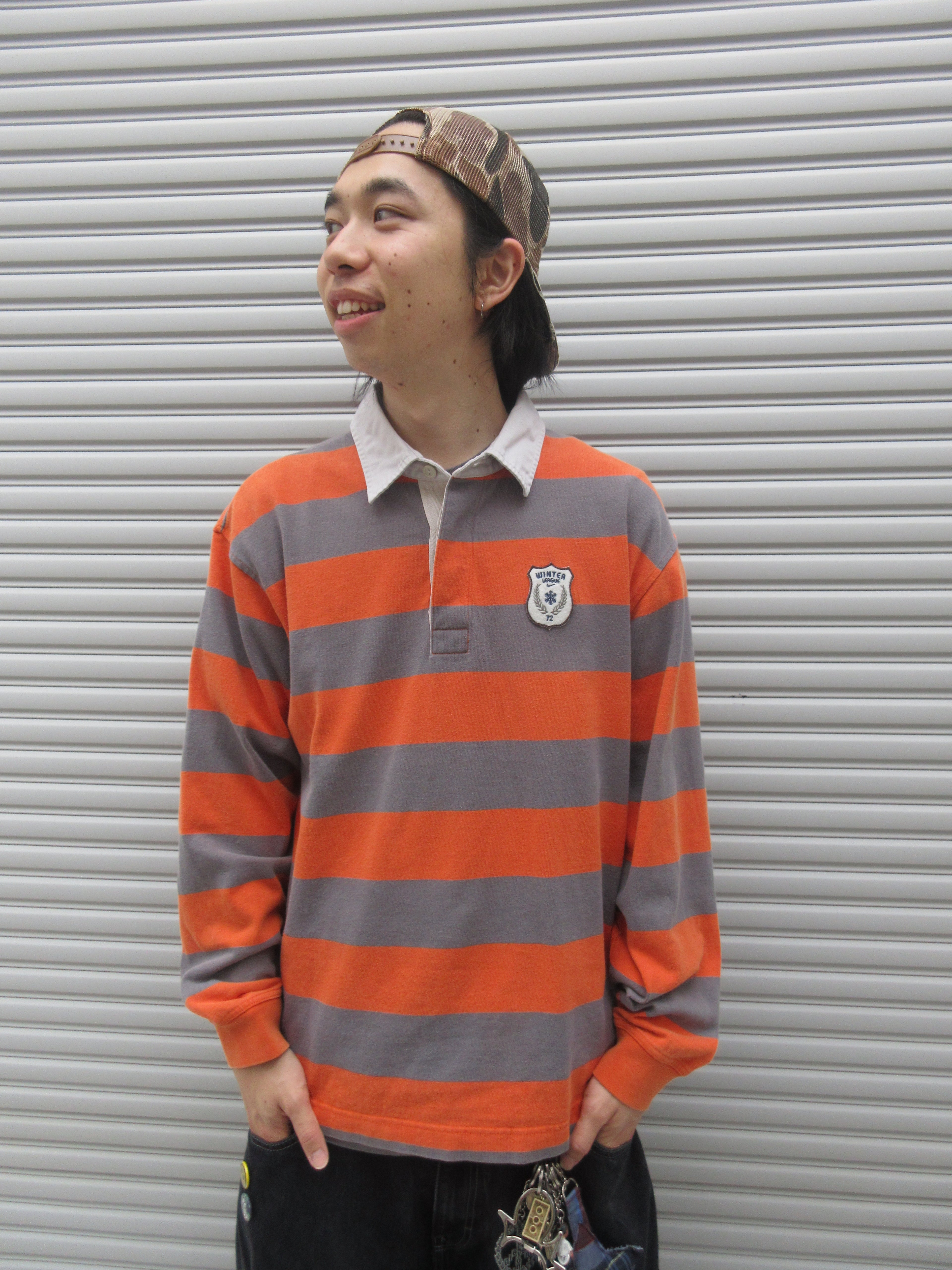 00s NIKE Striped L/S Rugger Shirt