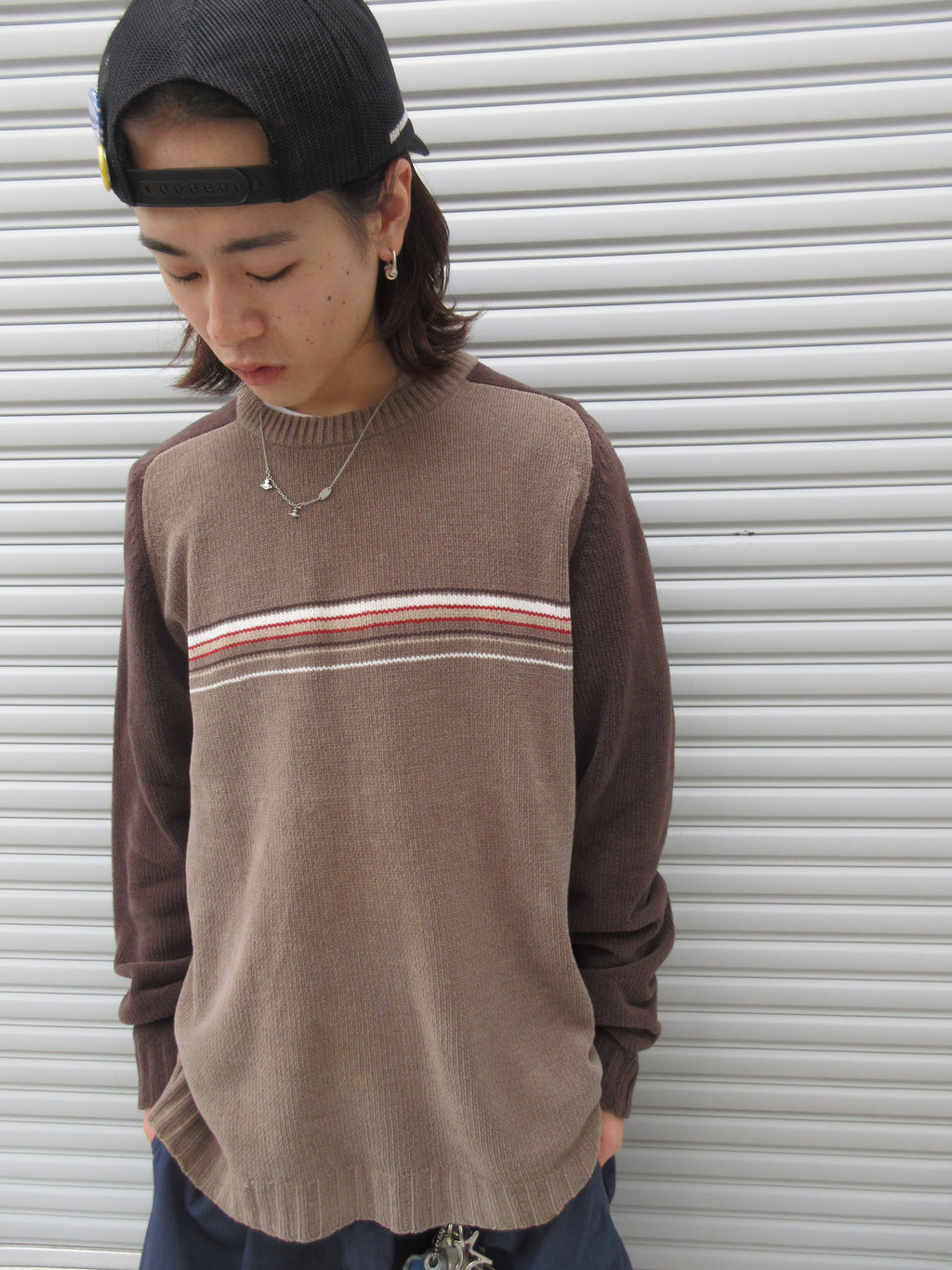00s XG Border Lining Knit Sweater