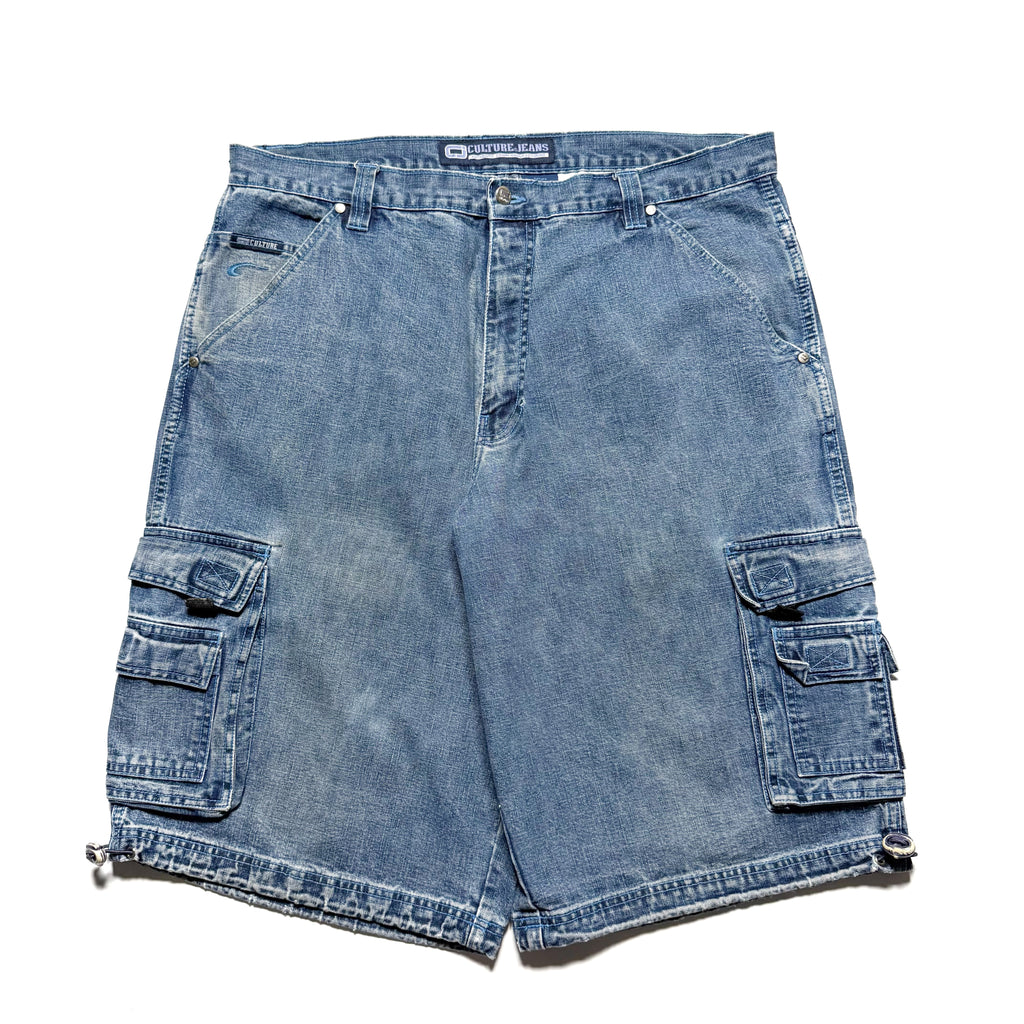 90~00s CULTURE JEANS Super Baggy Cargo Denim Shorts