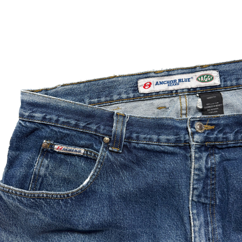 90~00s Anchor Blue BAGGY Jorts