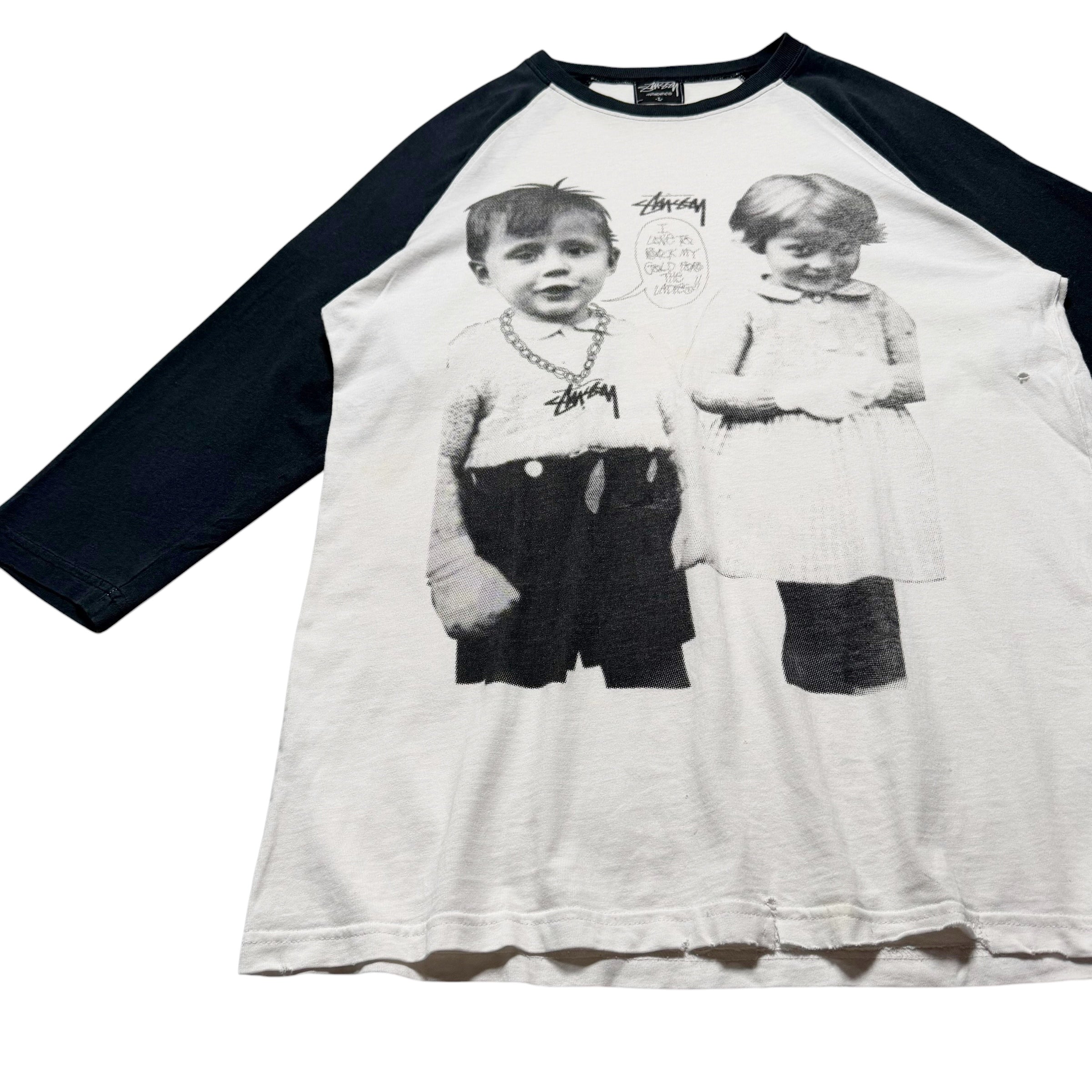 00s STUSSY Kids Photo Raglan Tee