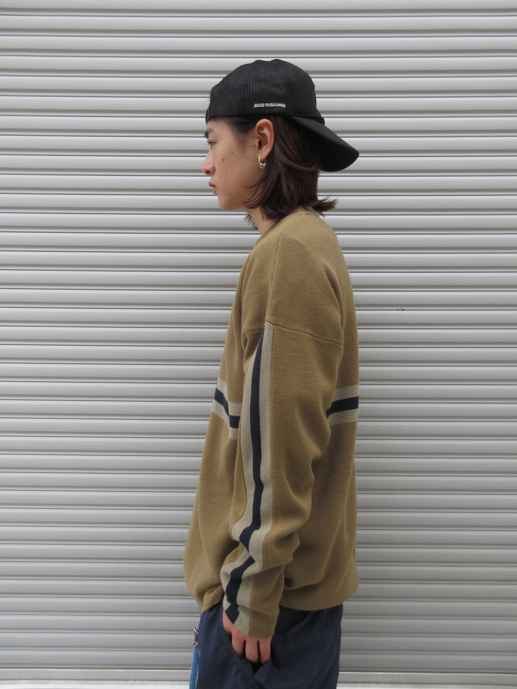 90~00s UNIONBAY Border Lining Knit Sweater