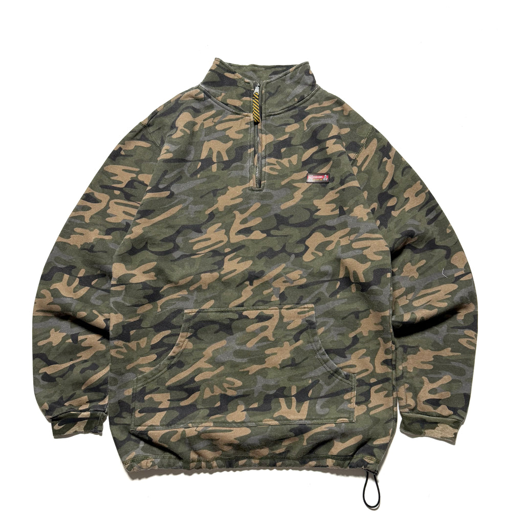 90~00s NO BOUNDARIES Half Zip Camo Sweat Shirts