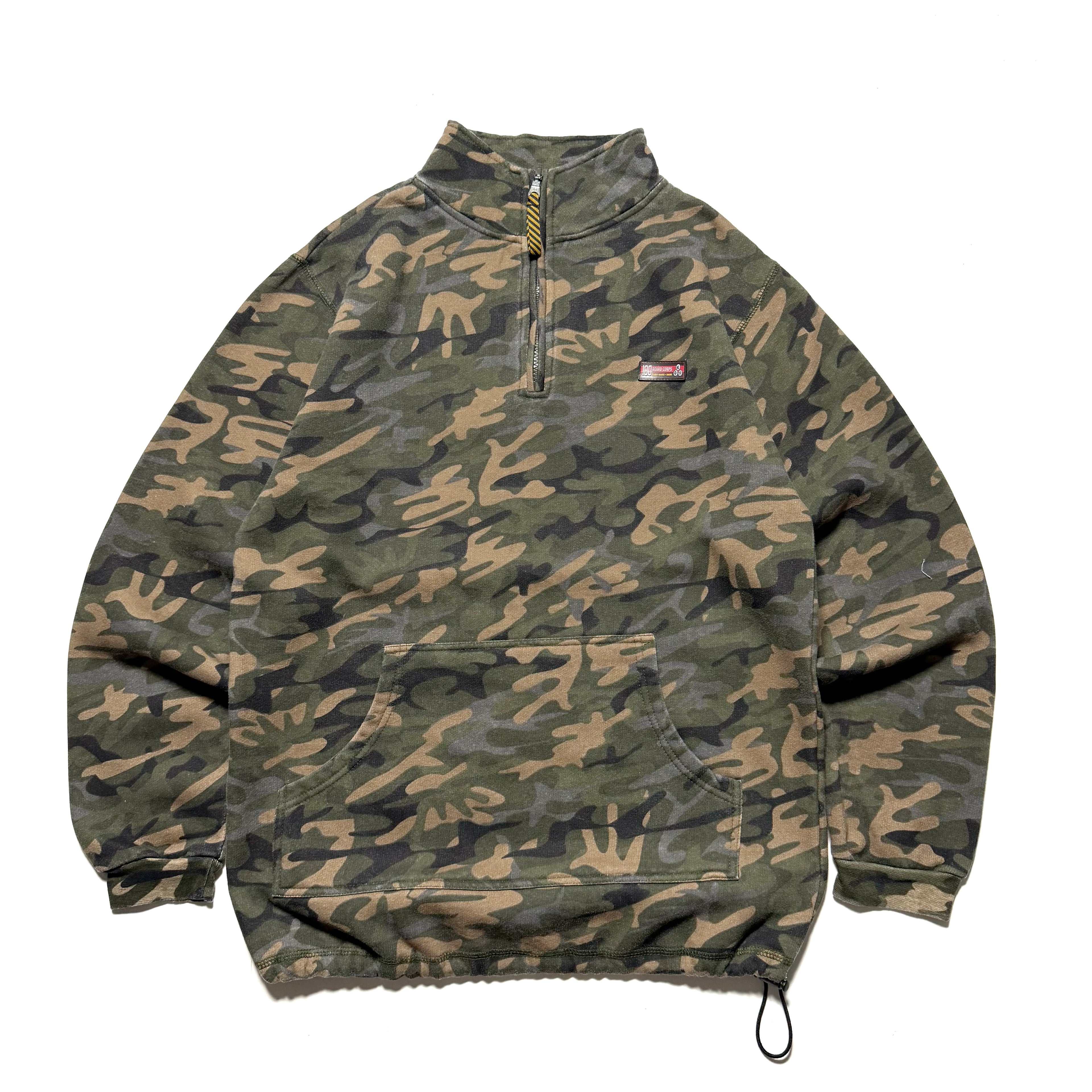 90~00s NO BOUNDARIES Half Zip Camo Sweat Shirts