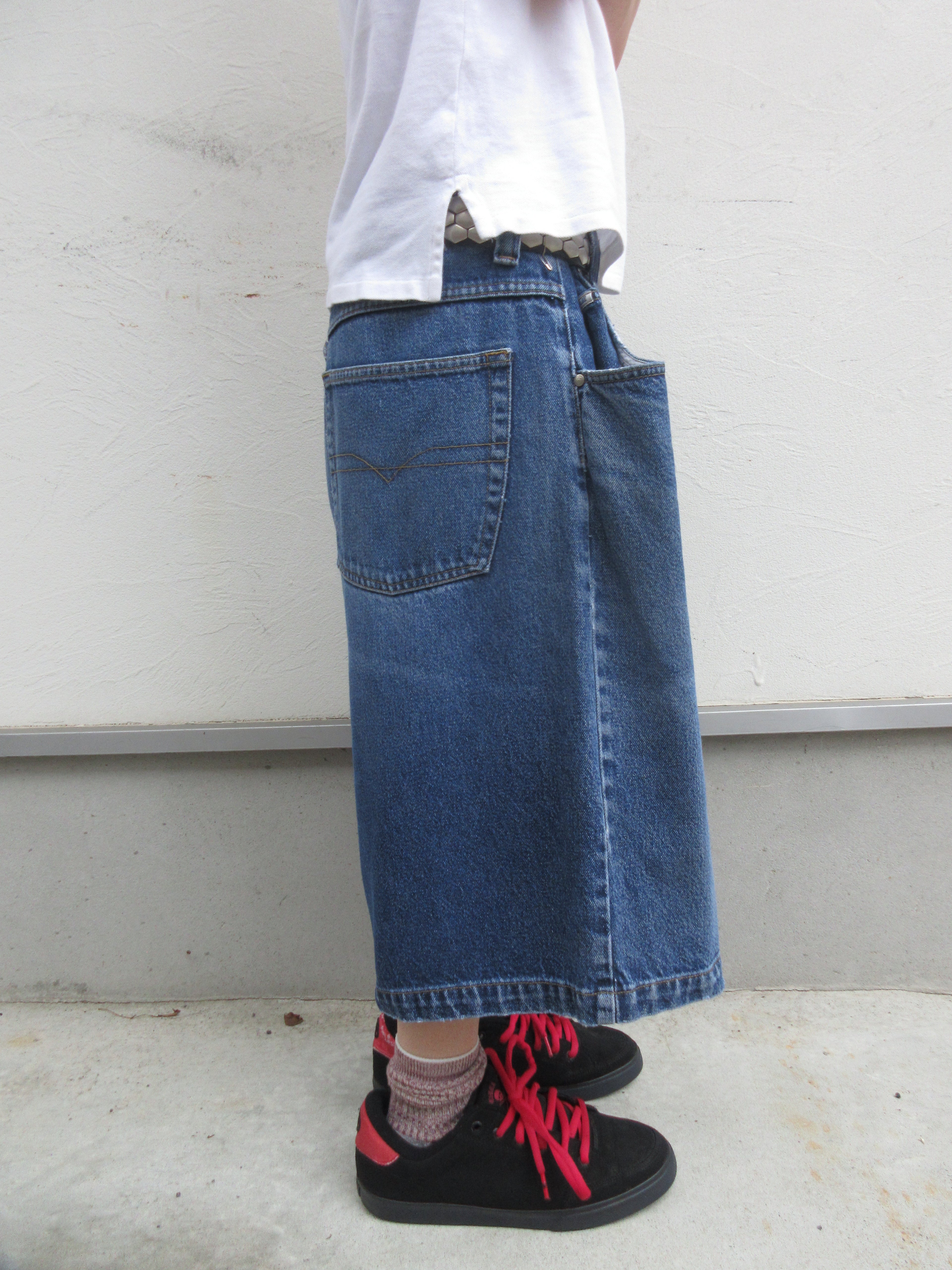 90~00s Anchor Blue BAGGY Jorts