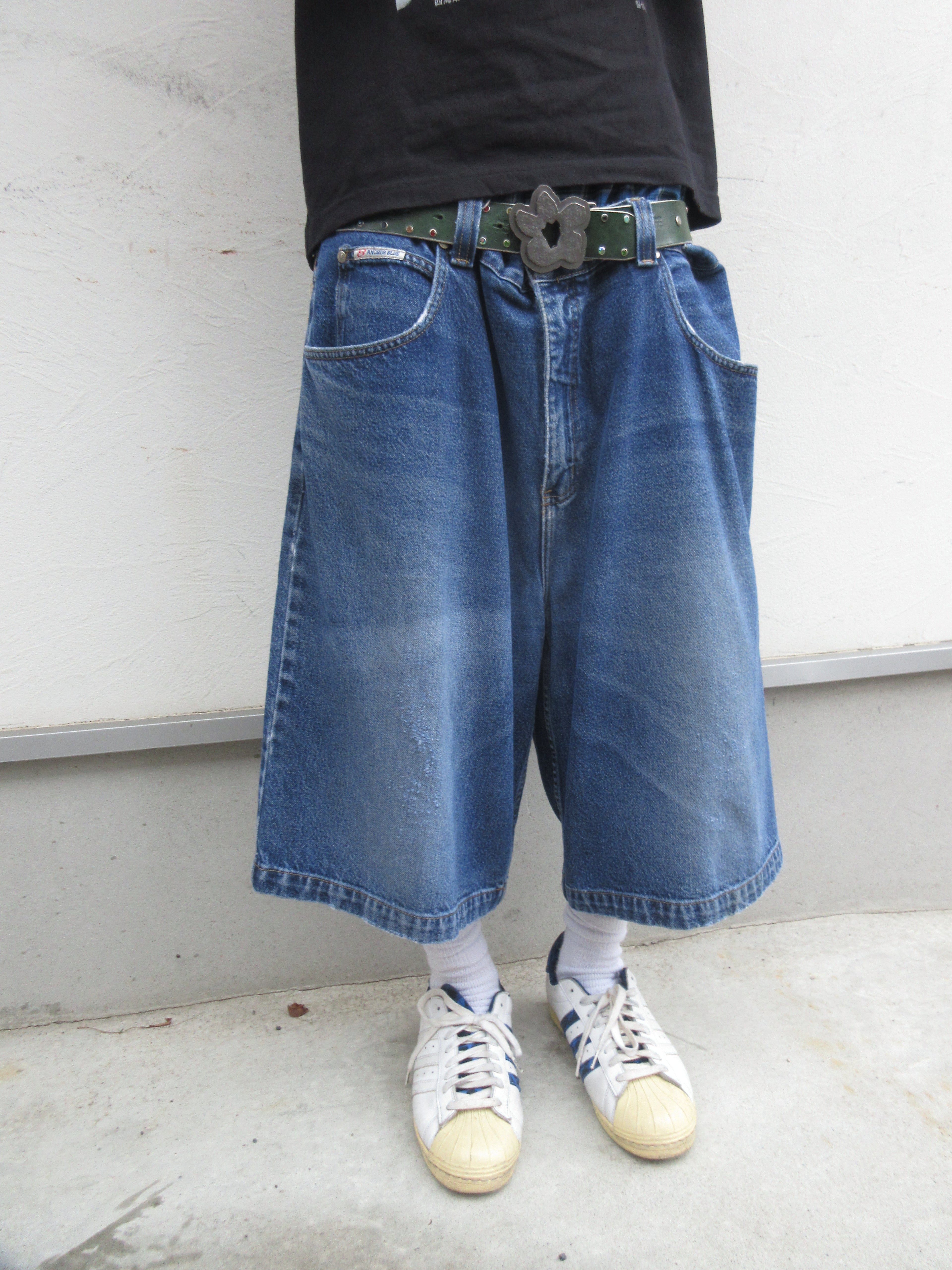 90~00s Anchor Blue BAGGY Jorts