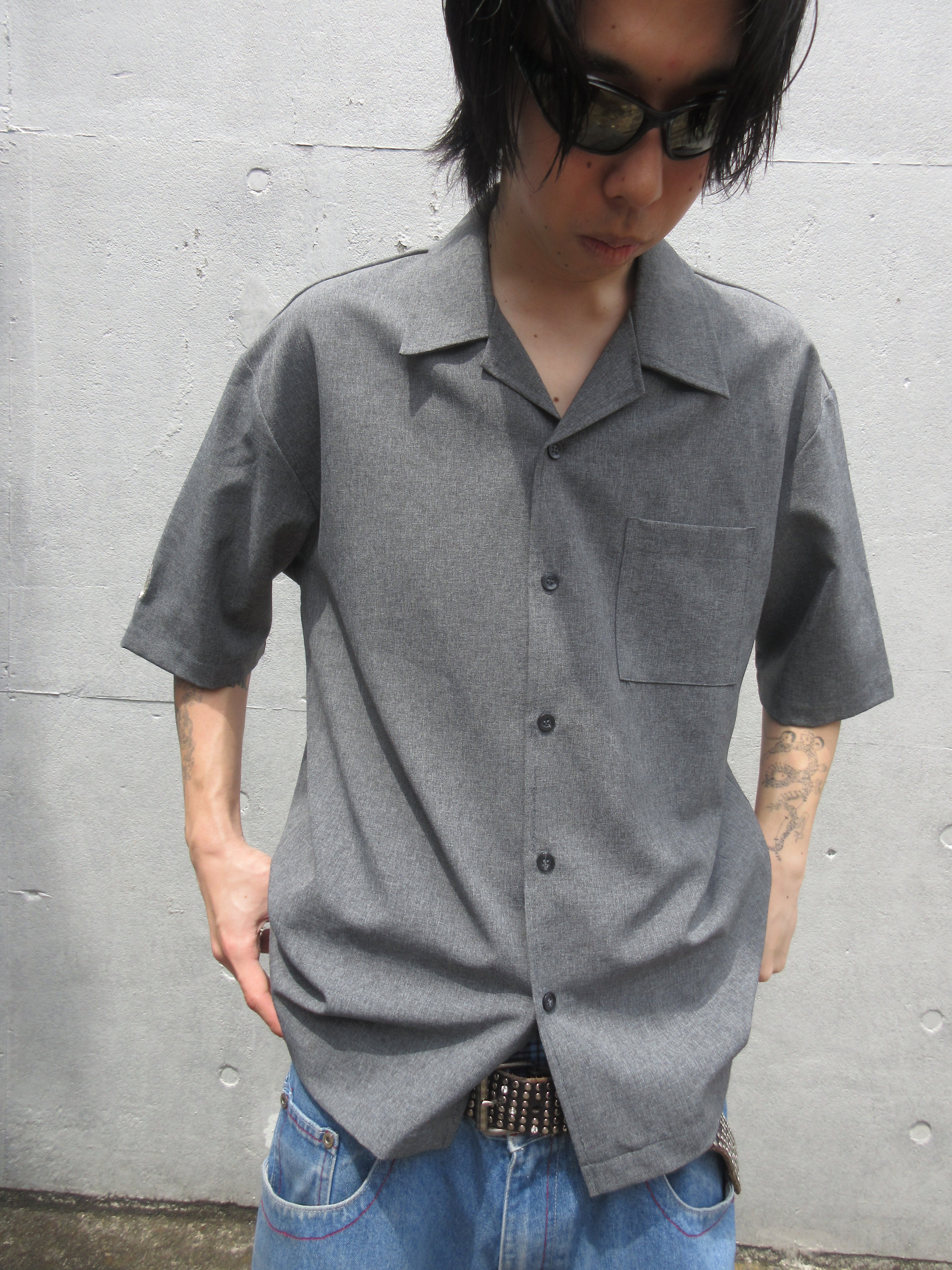 90s KIK WEAR Open Collar Shirt