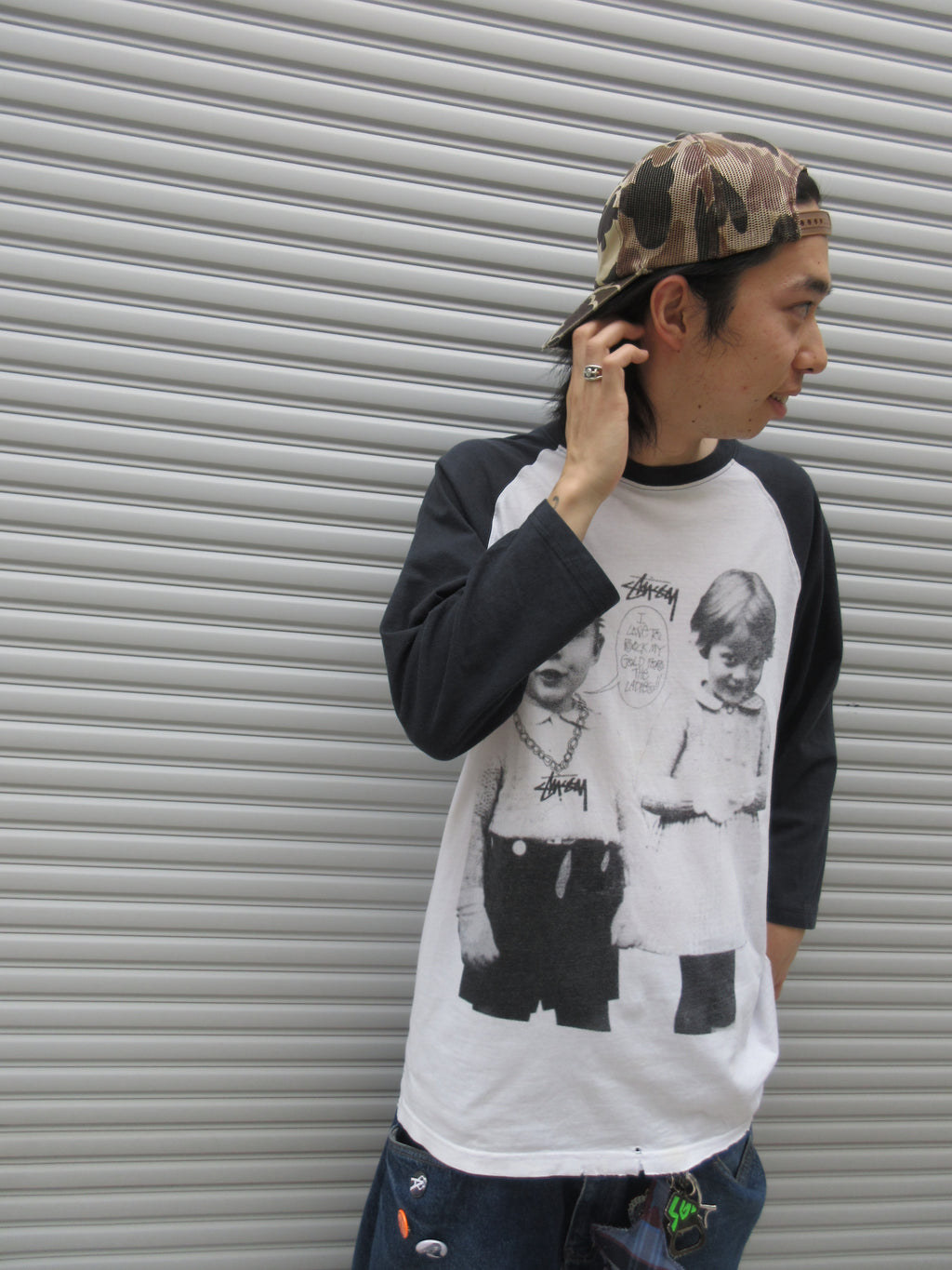 00s STUSSY Kids Photo Raglan Tee