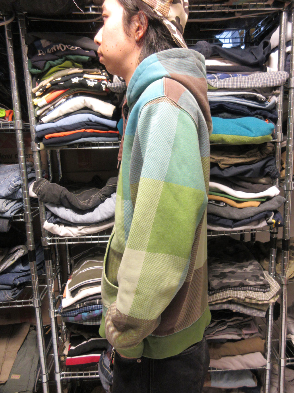 00s ES Design Check Zip-up Hoodie