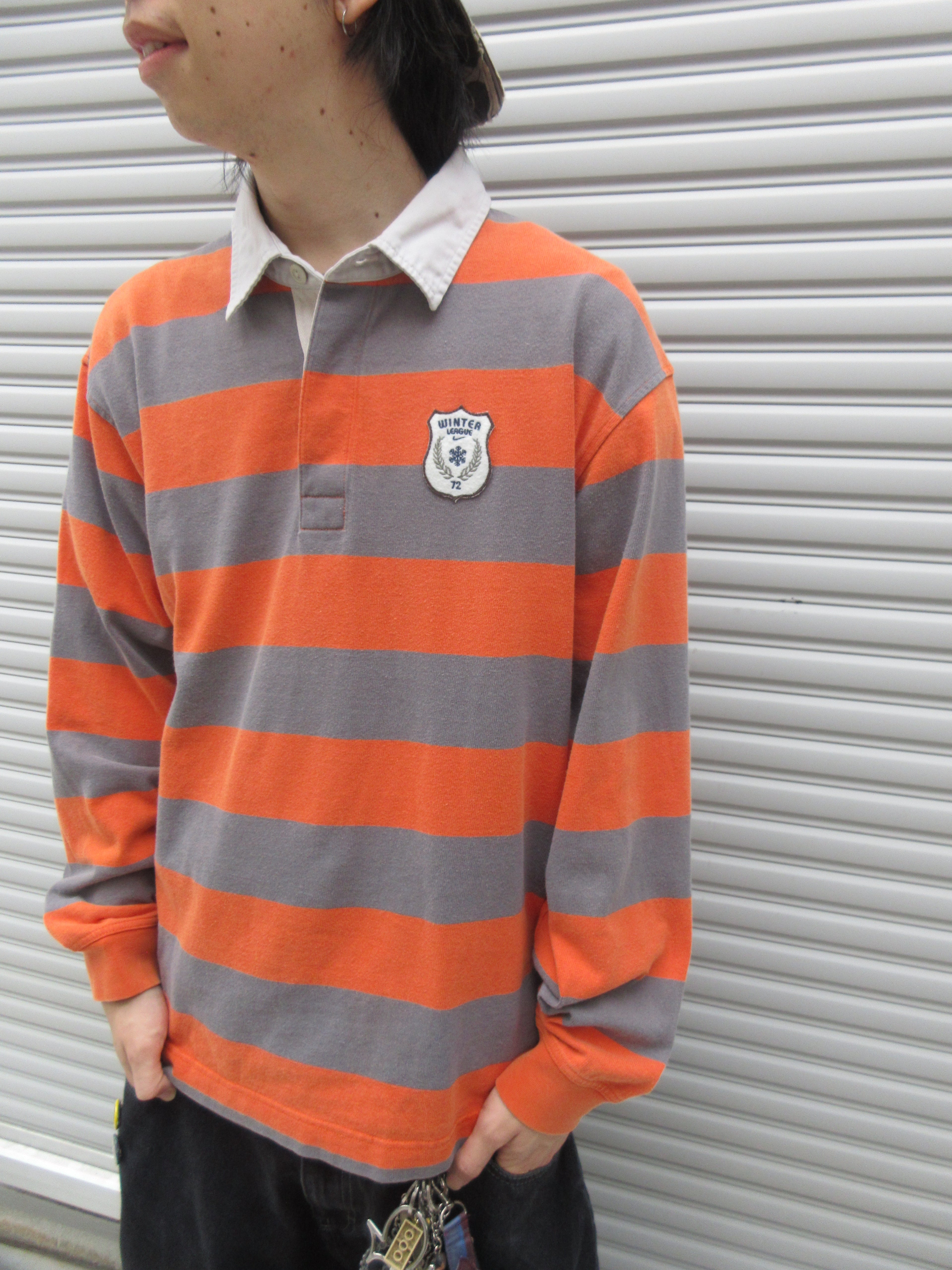 00s NIKE Striped L/S Rugger Shirt