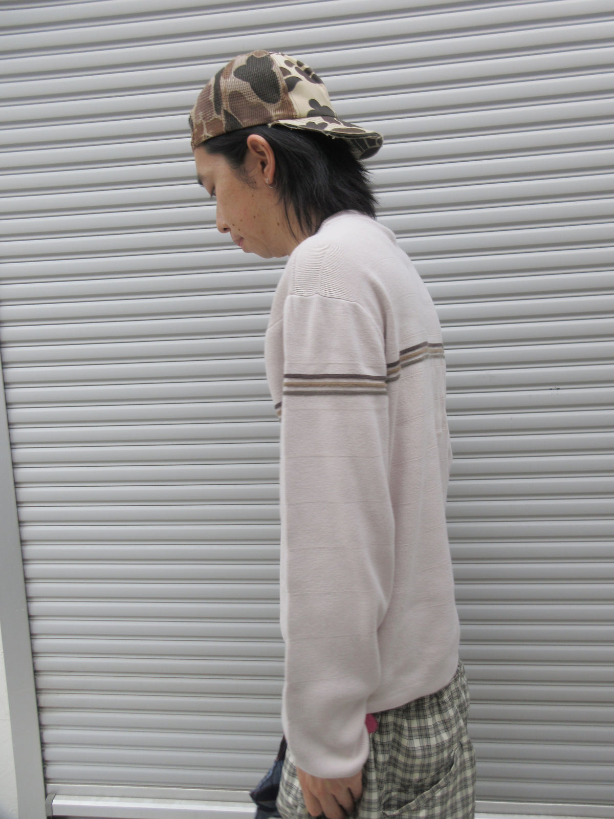 00s ROUTE66 Border Lining Knit Sweater