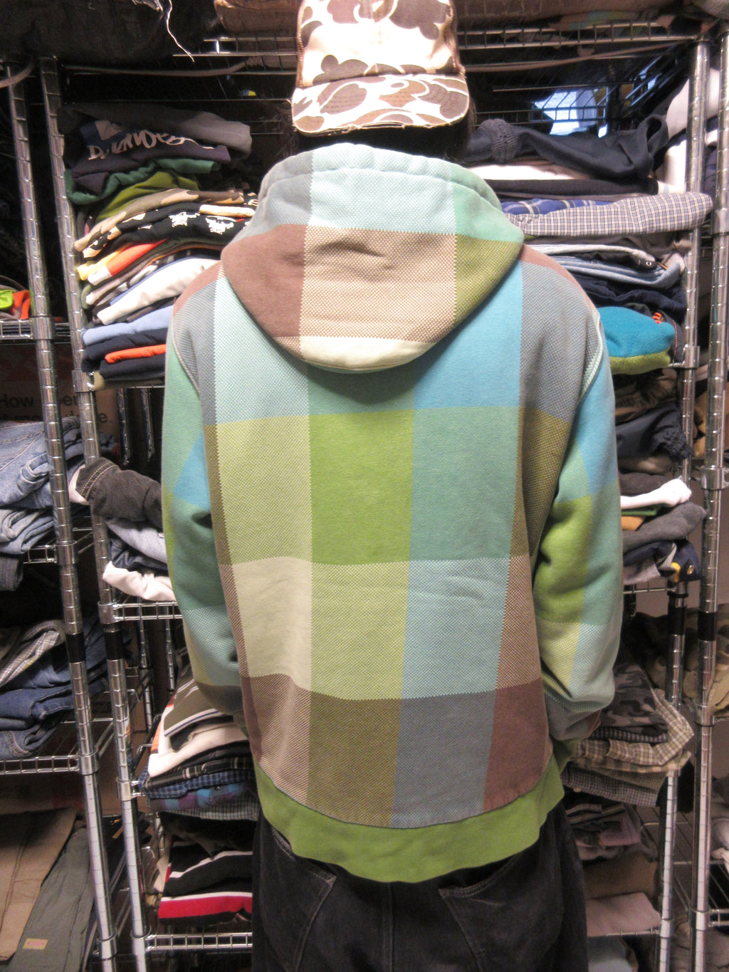 00s ES Design Check Zip-up Hoodie
