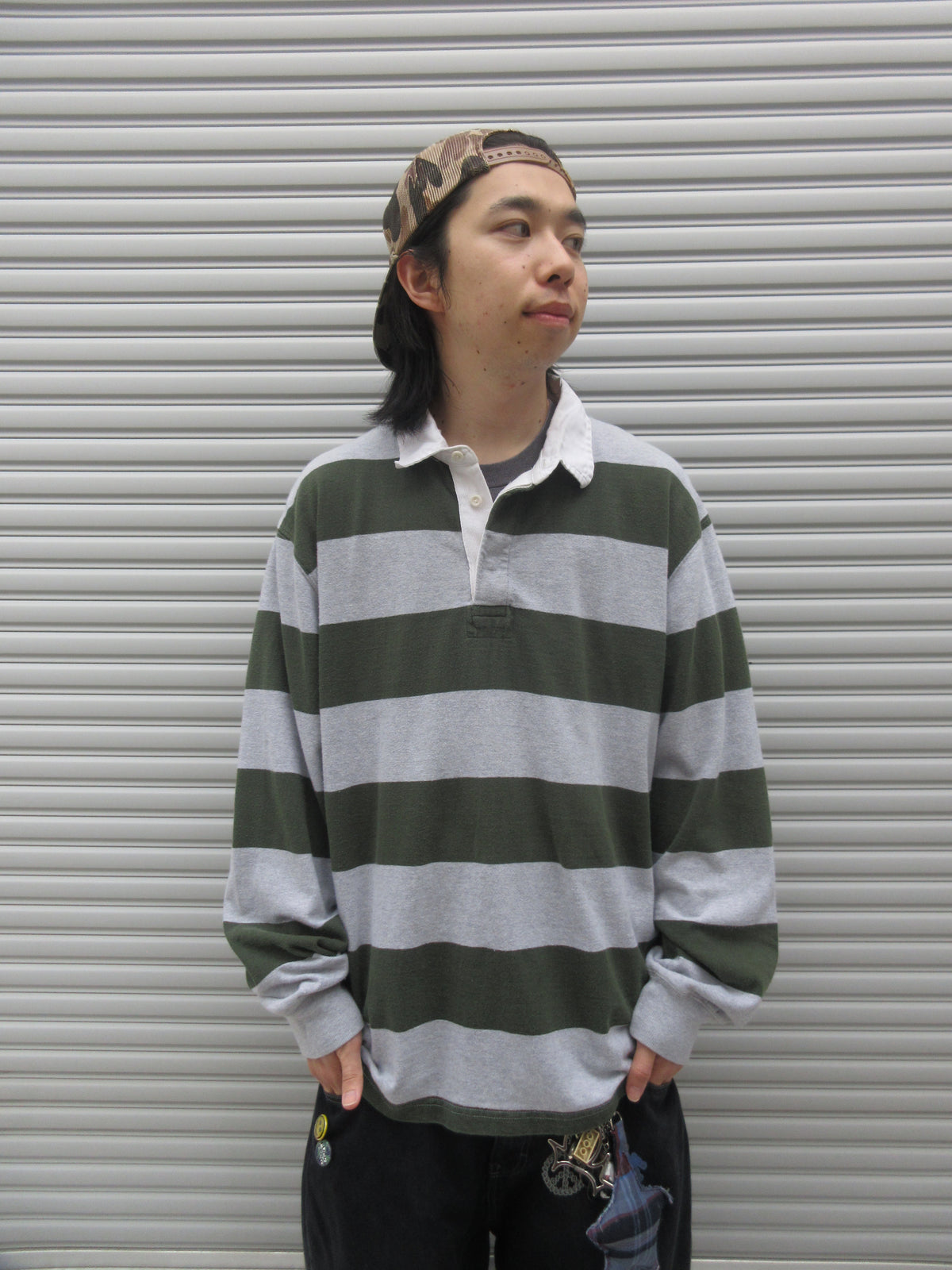 00~10s AMERICAN EAGLE Striped Rugger Shirts