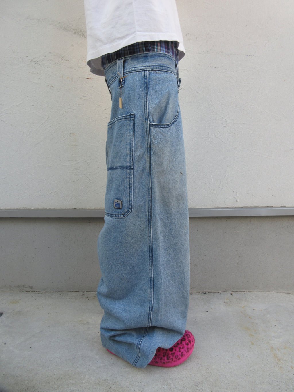 90~00s Machine Baggy Washed Denim
