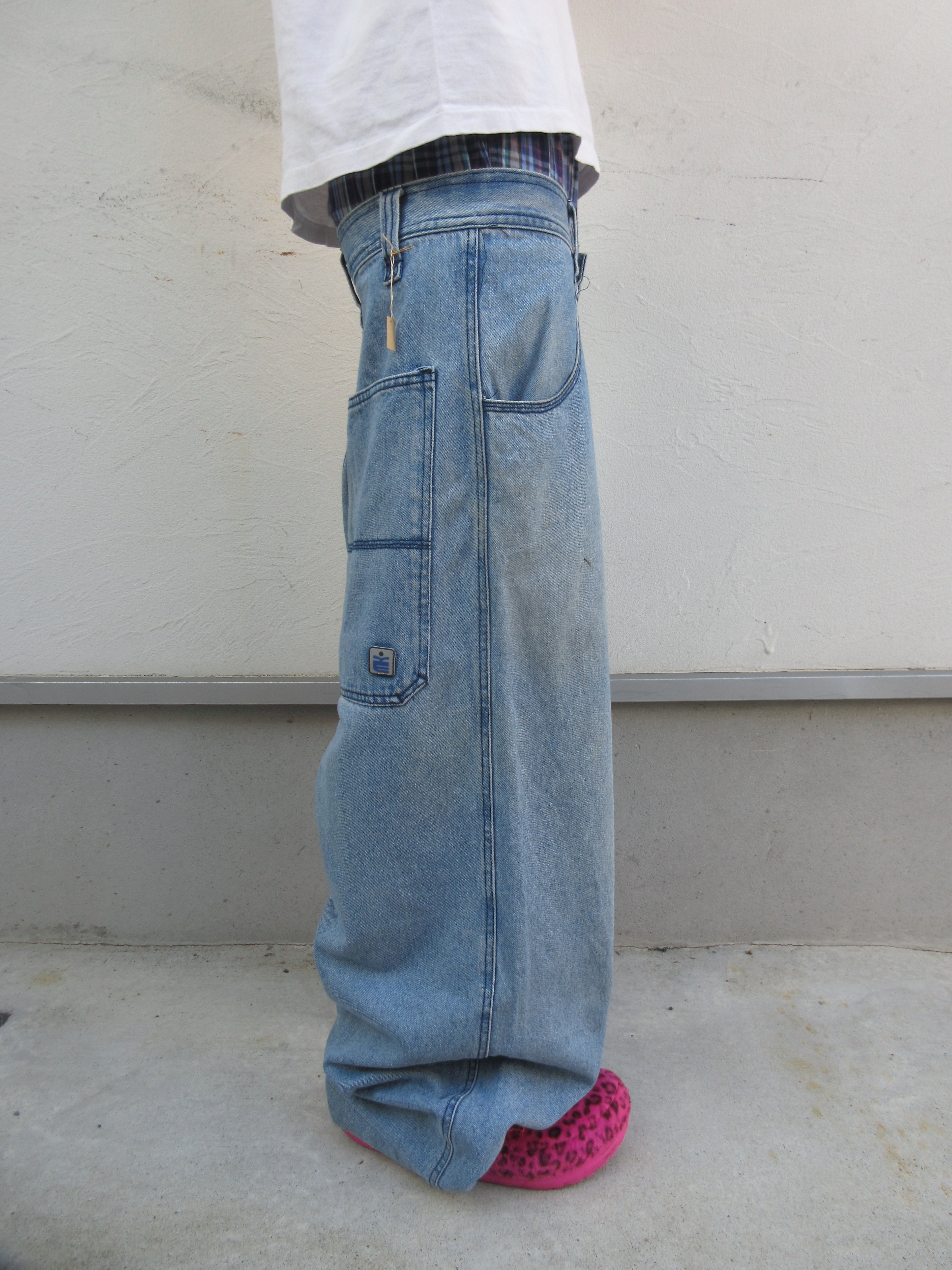 90~00s Machine Baggy Washed Denim