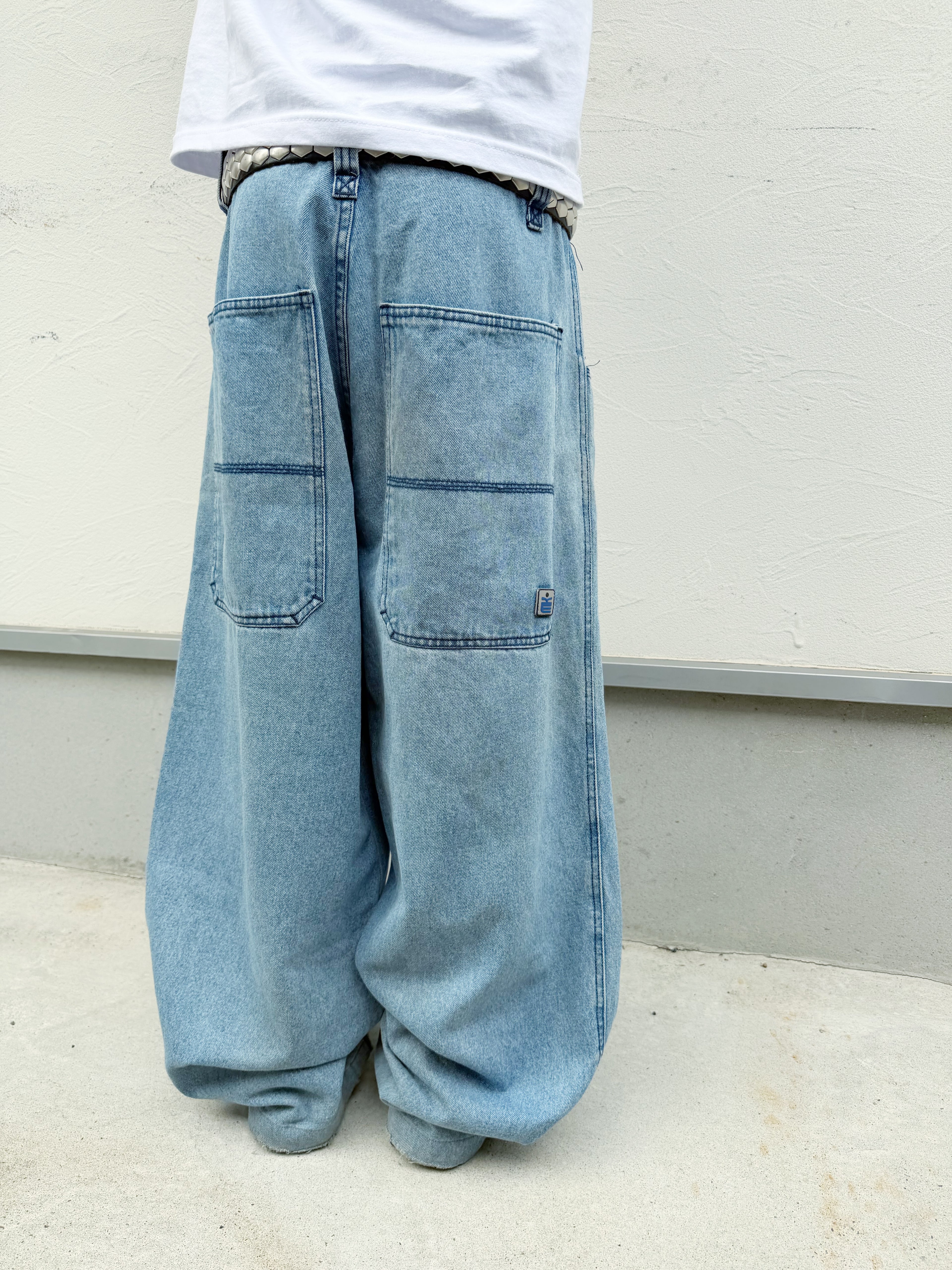 90~00s Machine Baggy Washed Denim