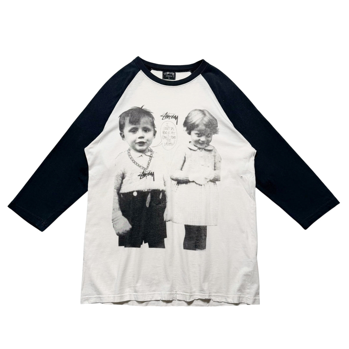 00s STUSSY Kids Photo Raglan Tee