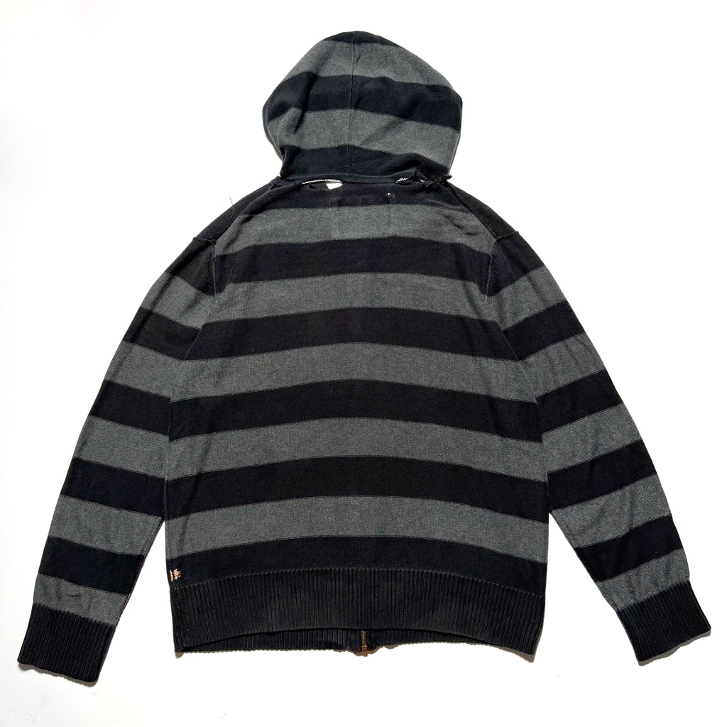 10s AMERICAN EAGLE Zipup Striped Knit Hoodie