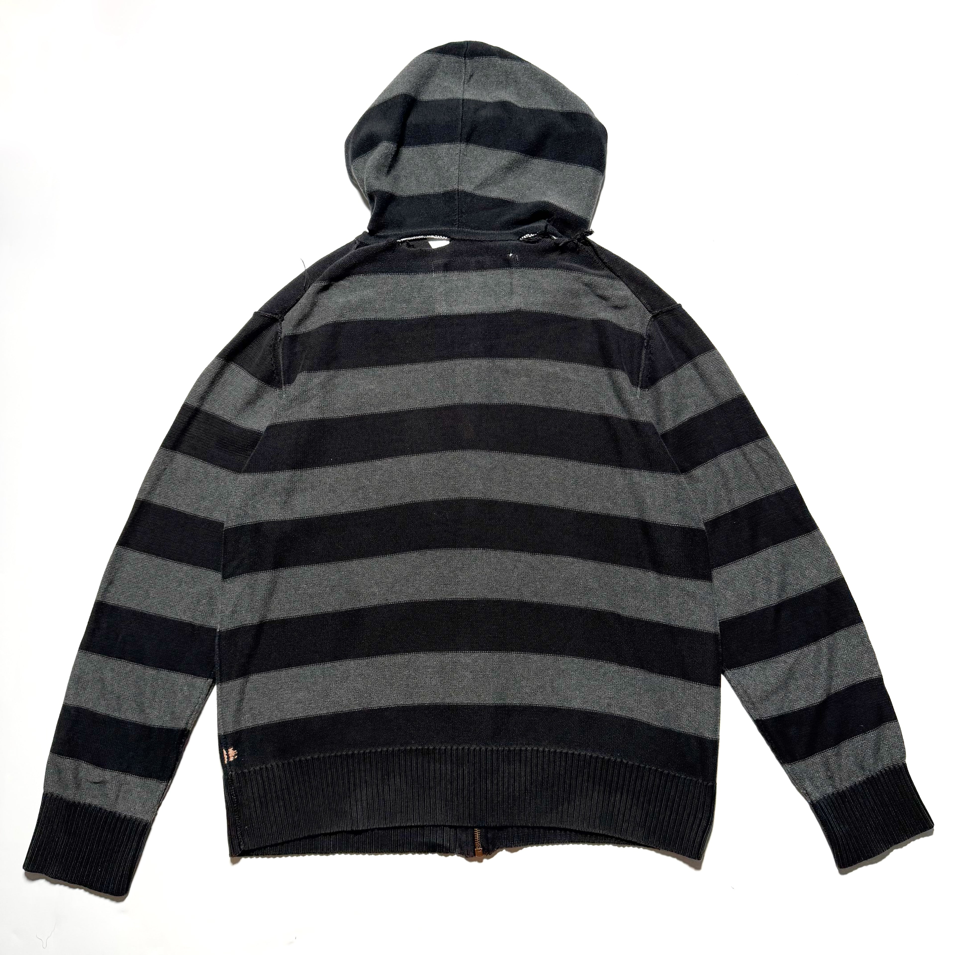 10s AMERICAN EAGLE Zipup Striped Knit Hoodie