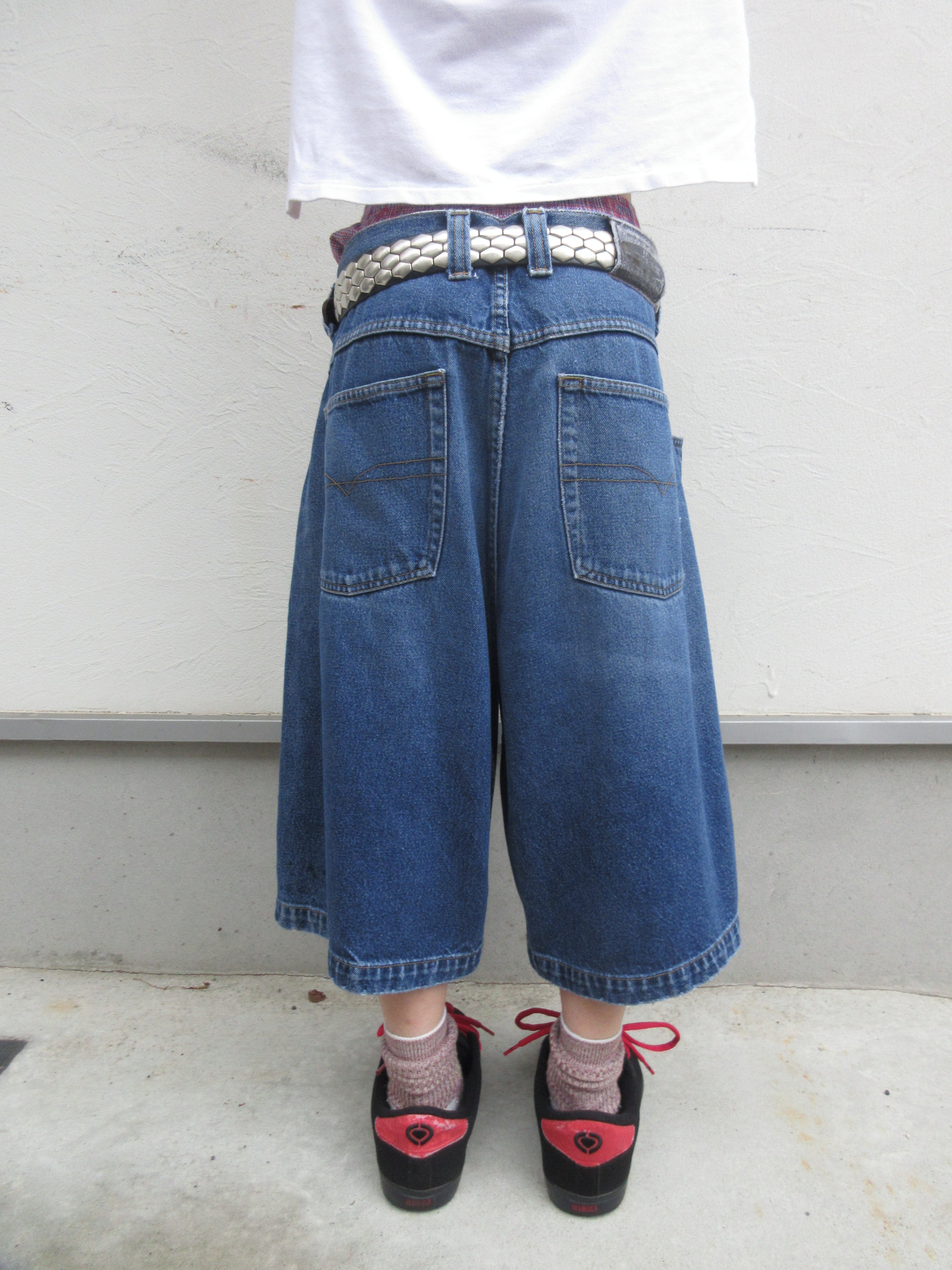 90~00s Anchor Blue BAGGY Jorts