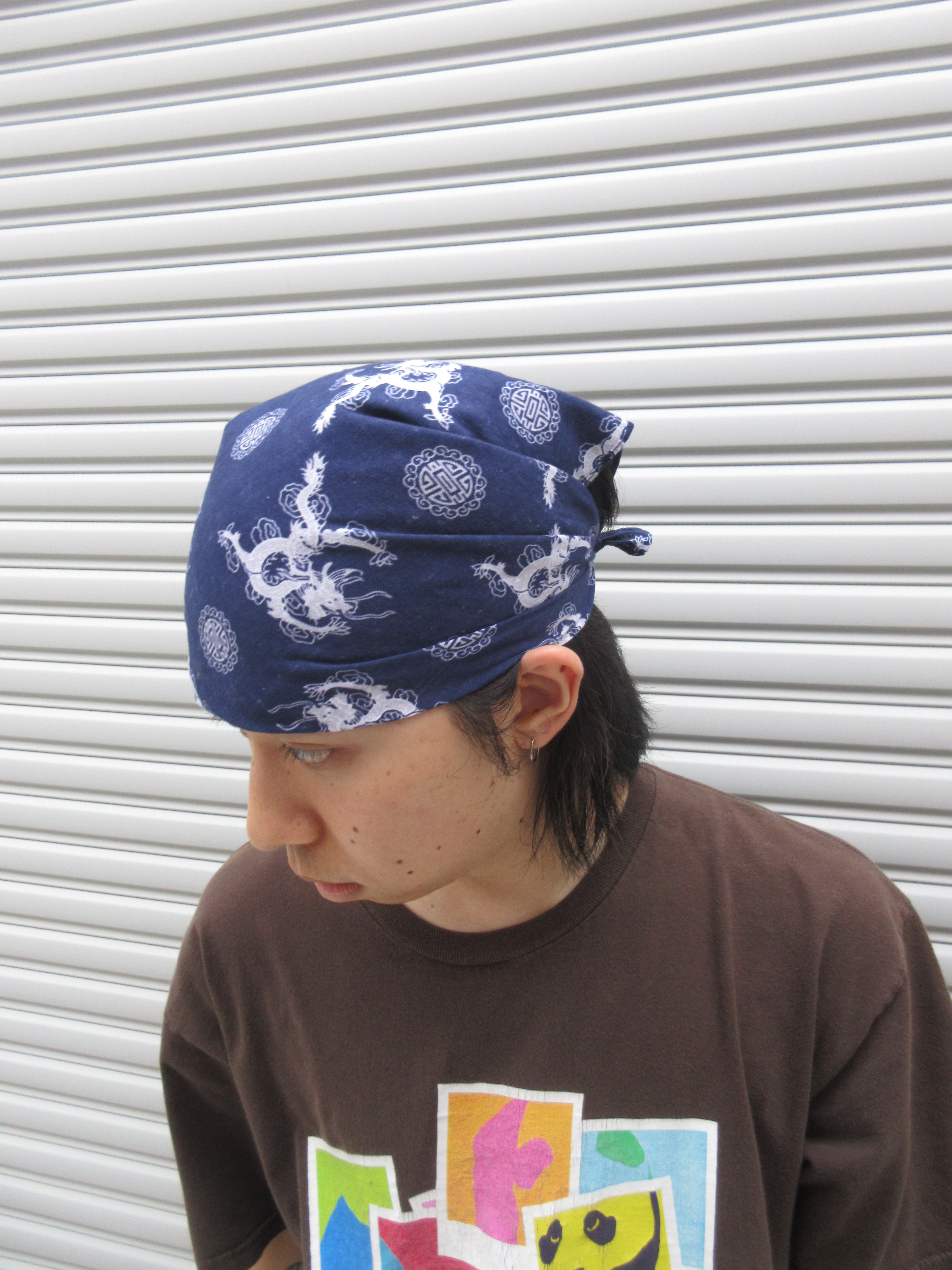 90~00s Dragon Printed Bandana