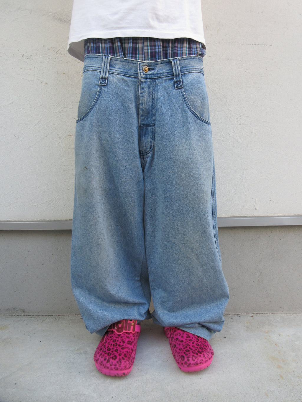90~00s Machine Baggy Washed Denim