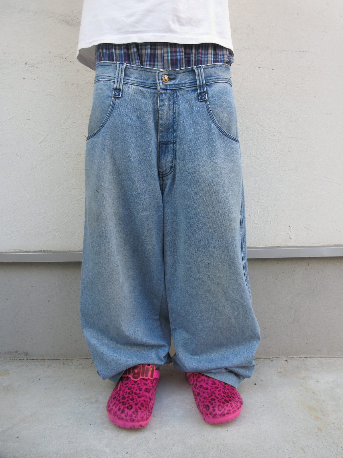 90~00s Machine Baggy Washed Denim