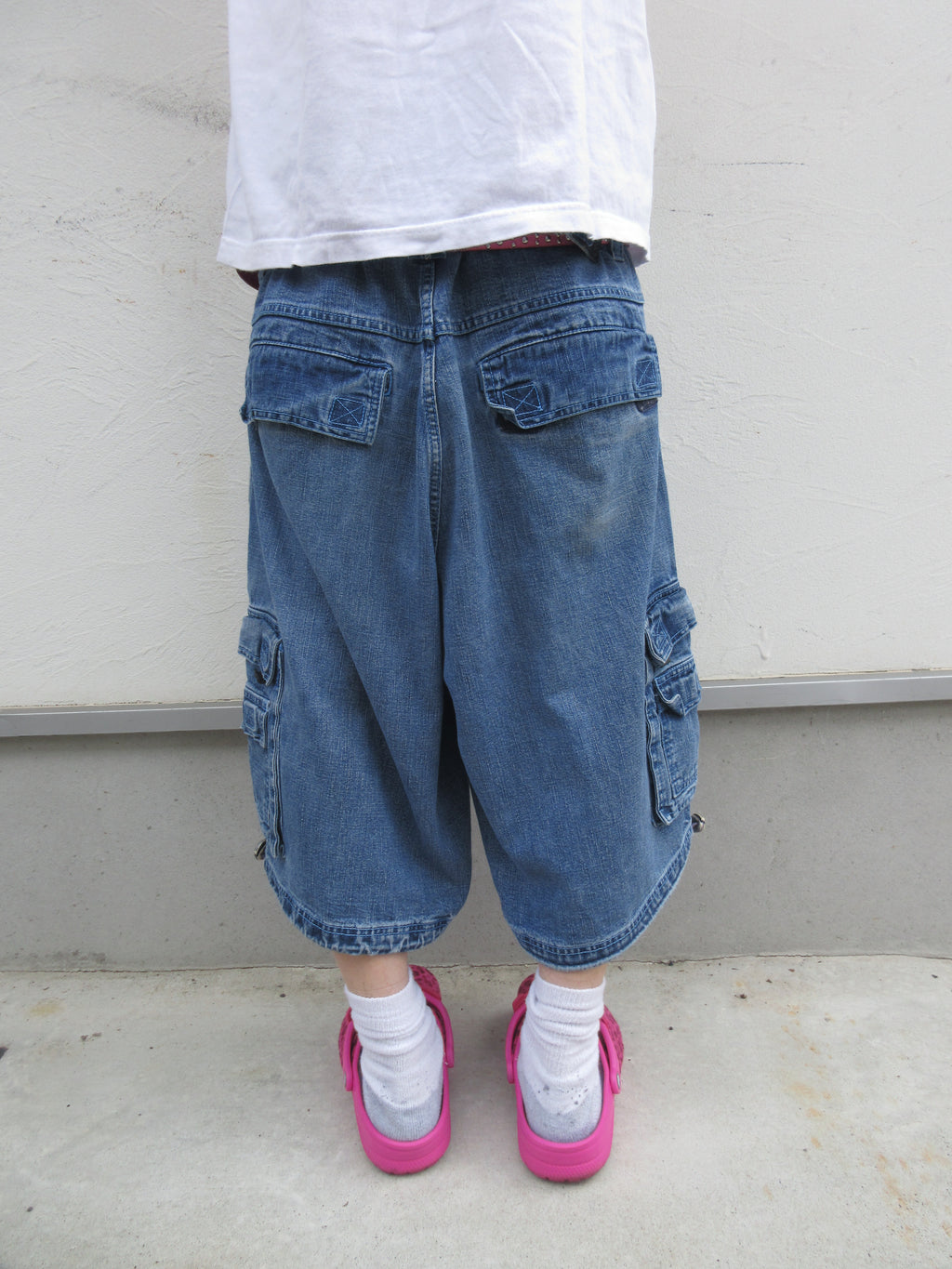 90~00s CULTURE JEANS Super Baggy Cargo Denim Shorts