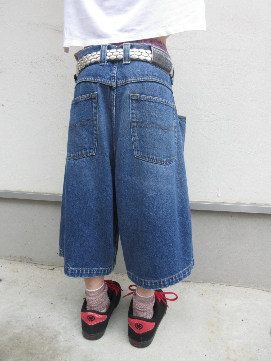 90~00s Anchor Blue BAGGY Jorts