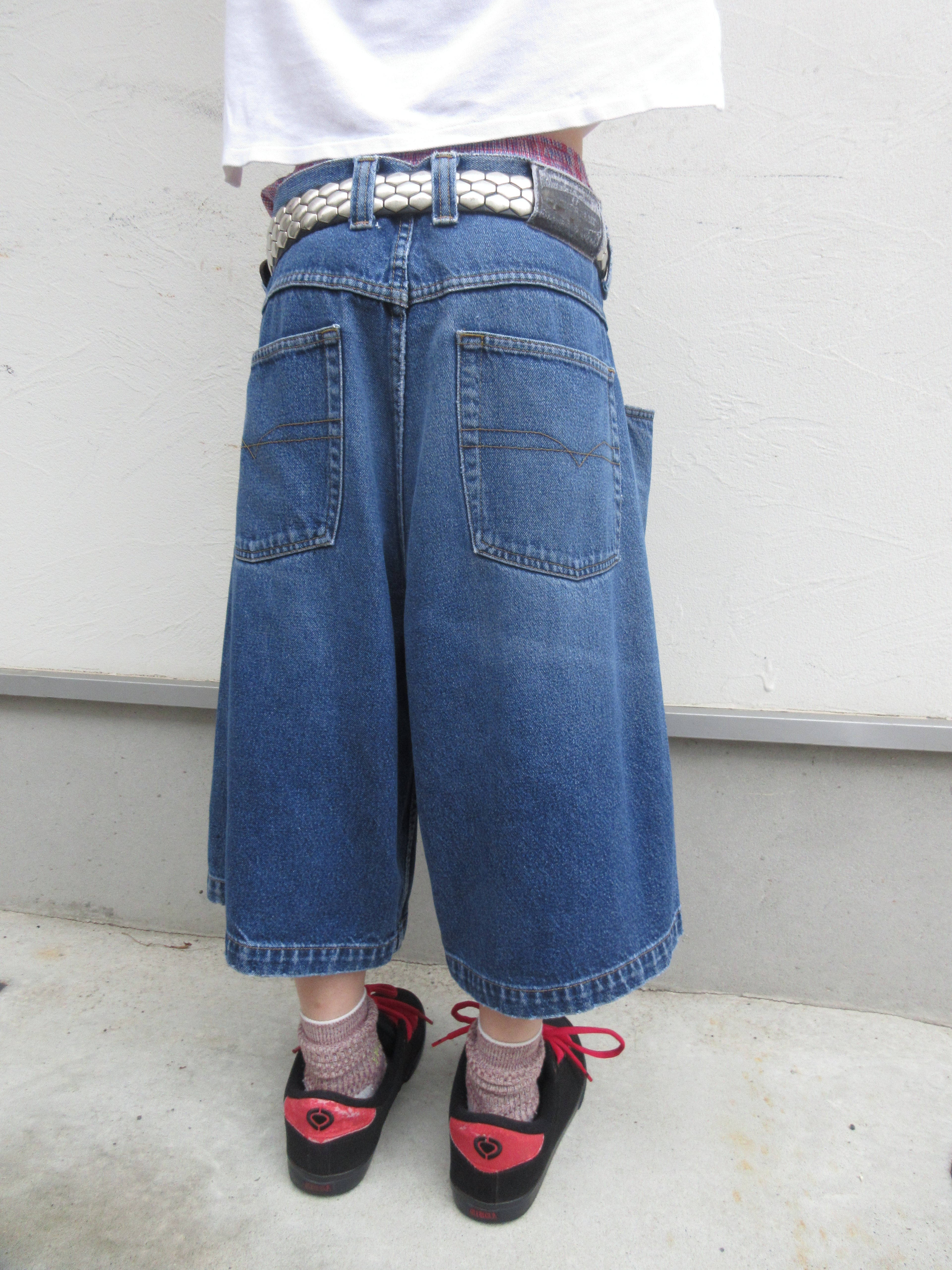 90~00s Anchor Blue BAGGY Jorts