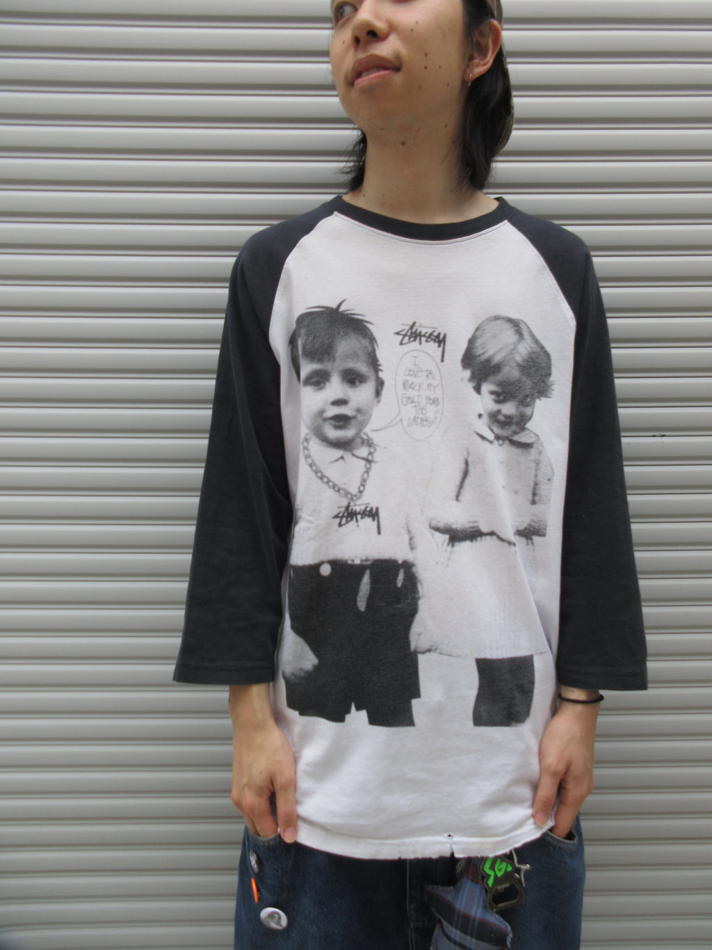 00s STUSSY Kids Photo Raglan Tee