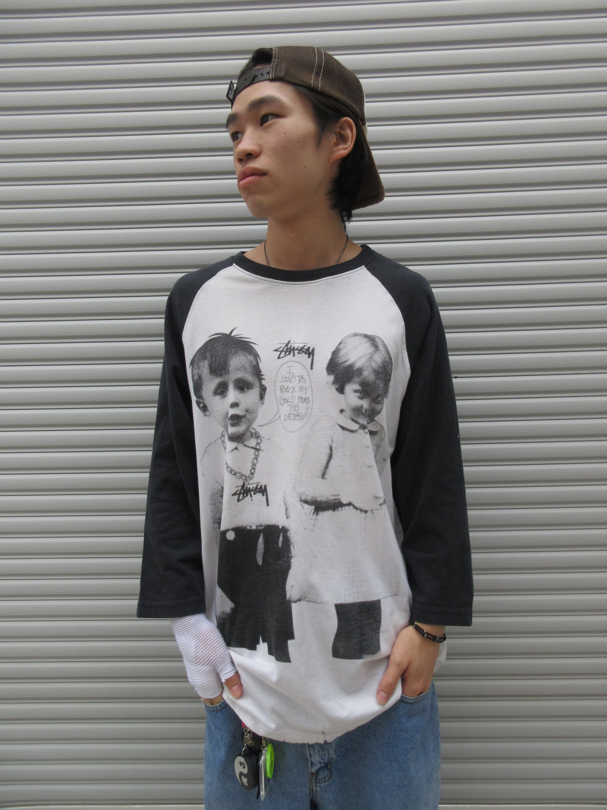 00s STUSSY Kids Photo Raglan Tee