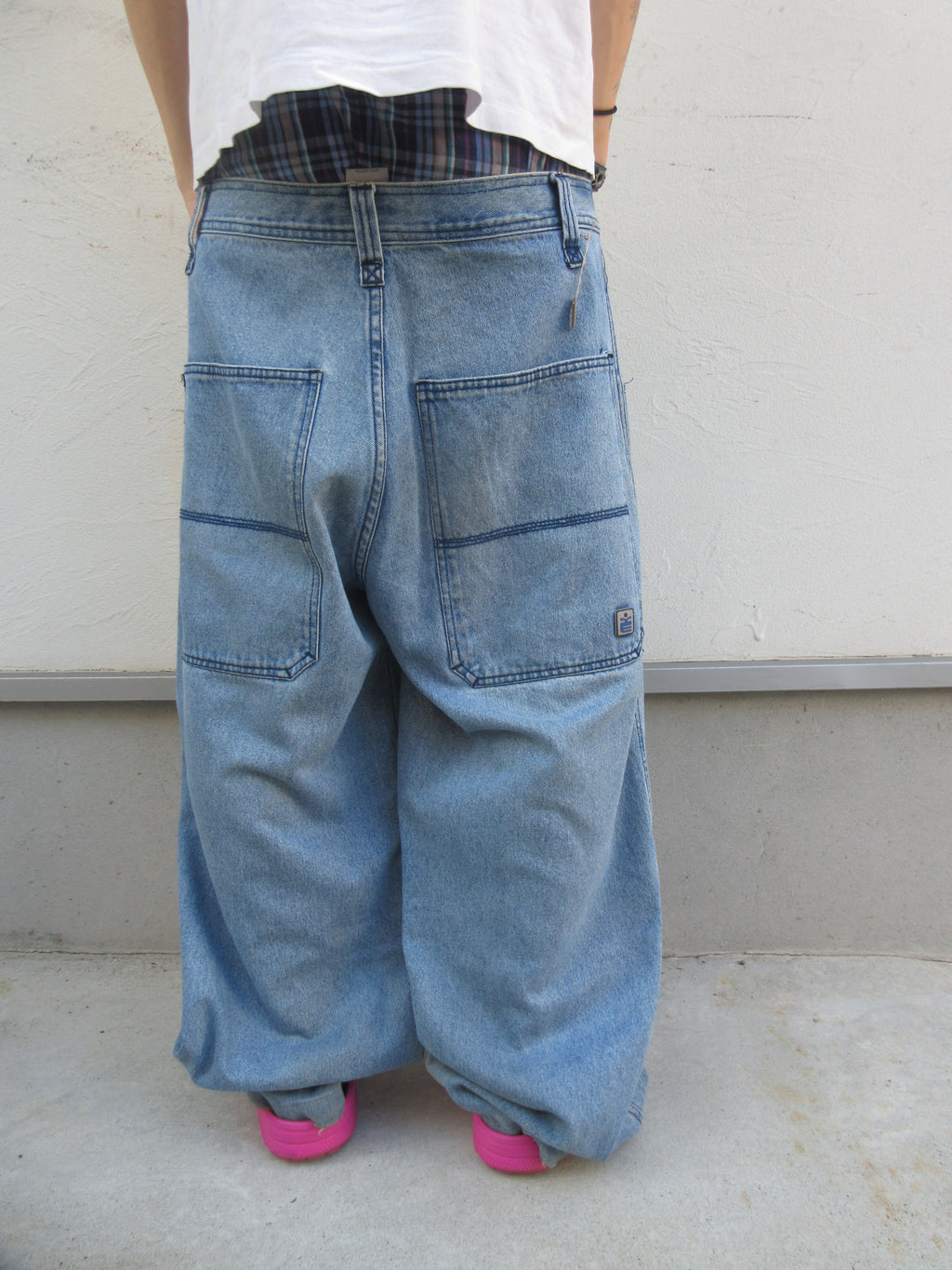 90~00s Machine Baggy Washed Denim