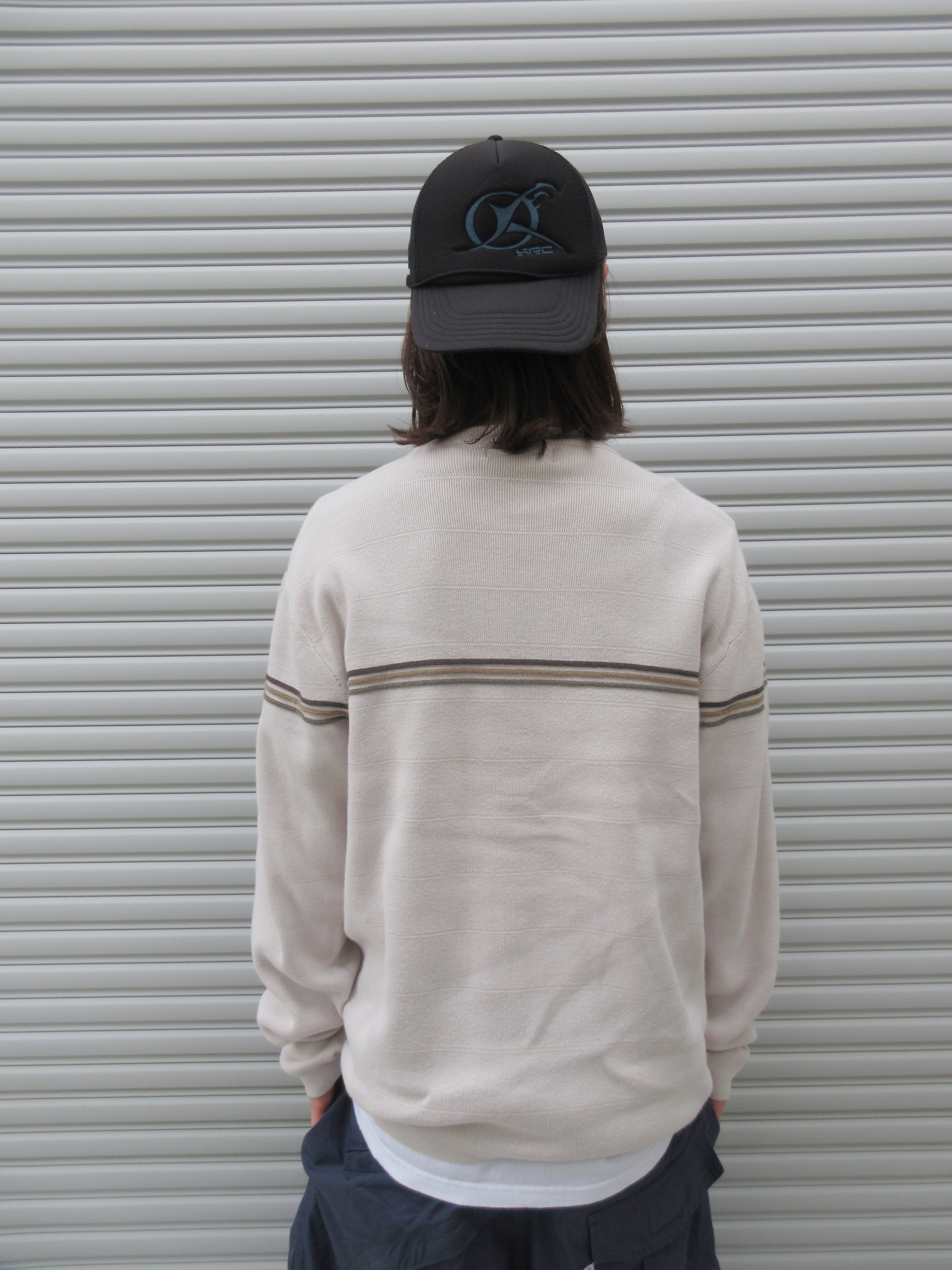 00s ROUTE66 Border Lining Knit Sweater