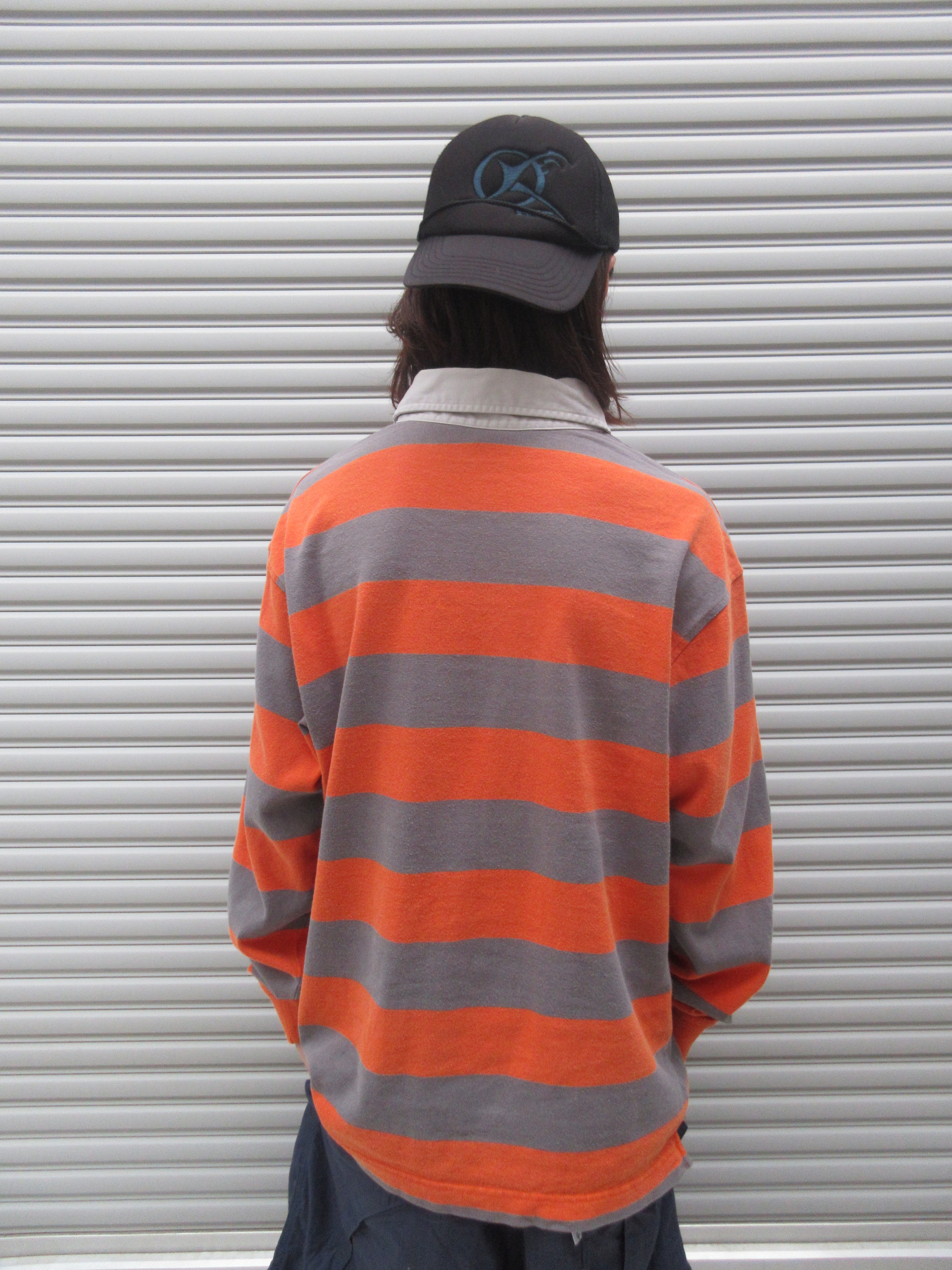 00s NIKE Striped L/S Rugger Shirt