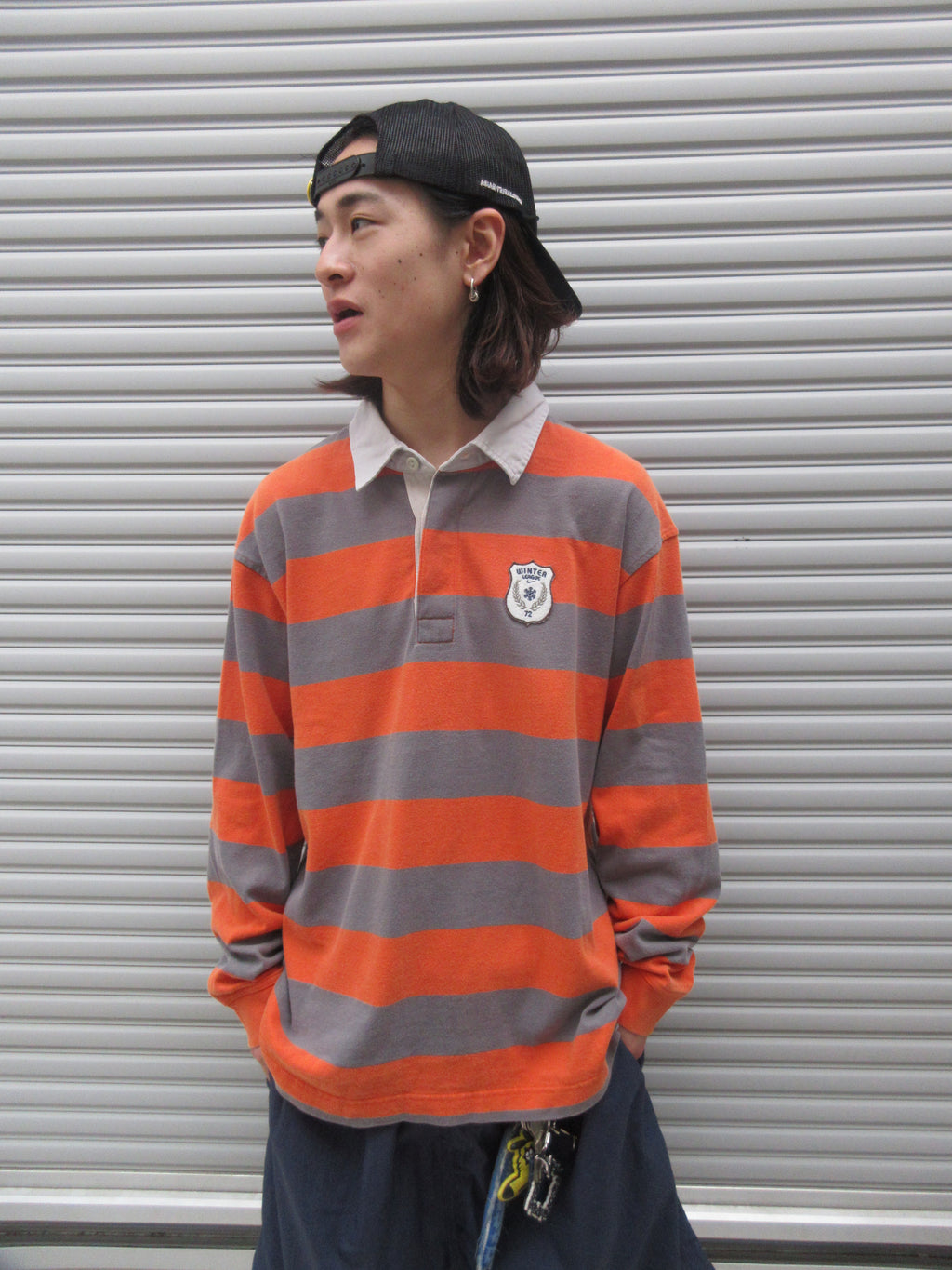 00s NIKE Striped L/S Rugger Shirt