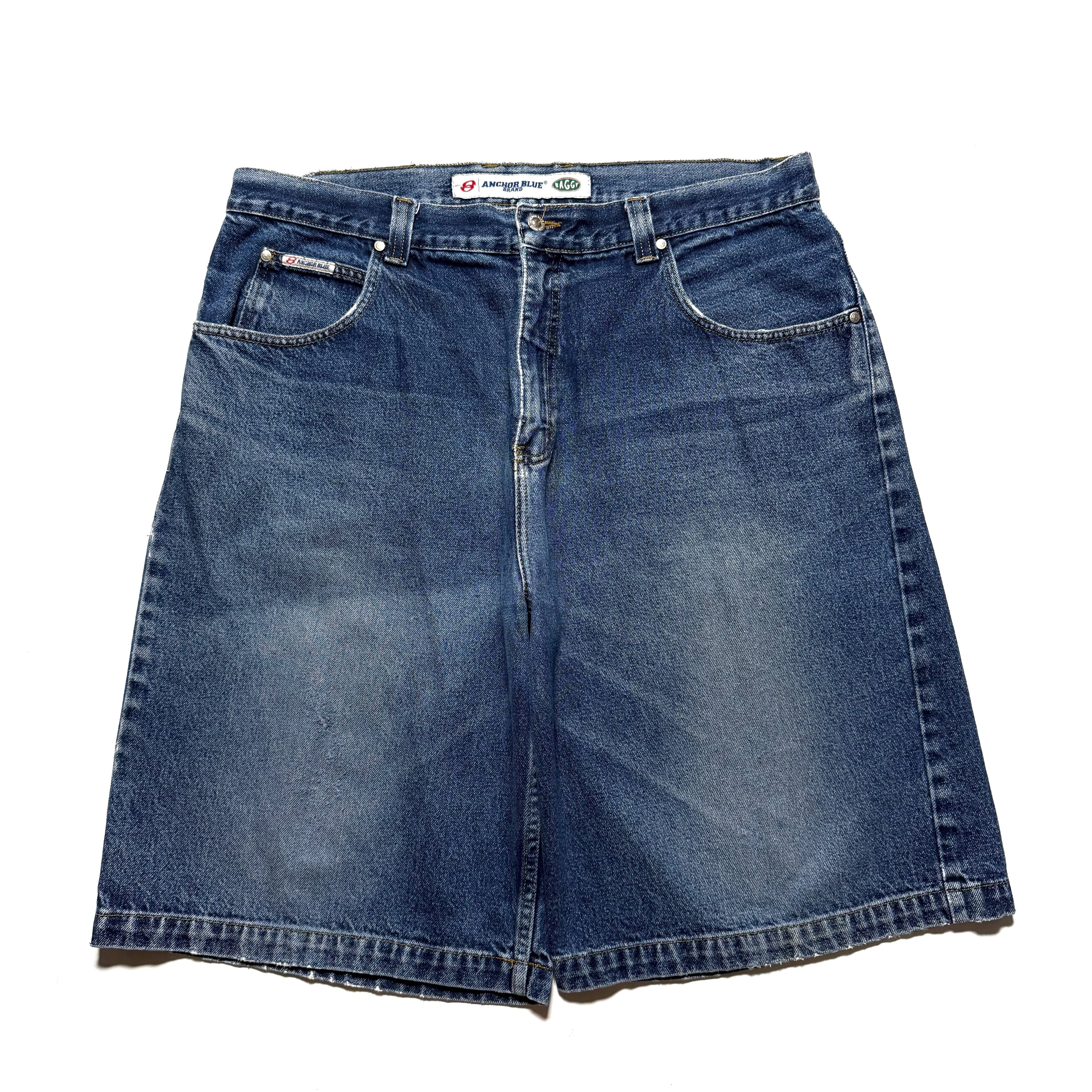 90~00s Anchor Blue BAGGY Jorts