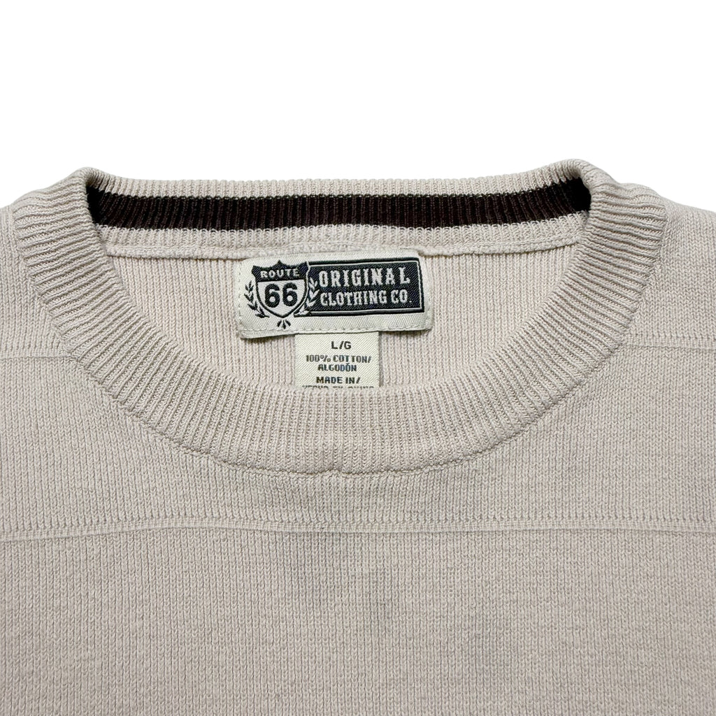 00s ROUTE66 Border Lining Knit Sweater