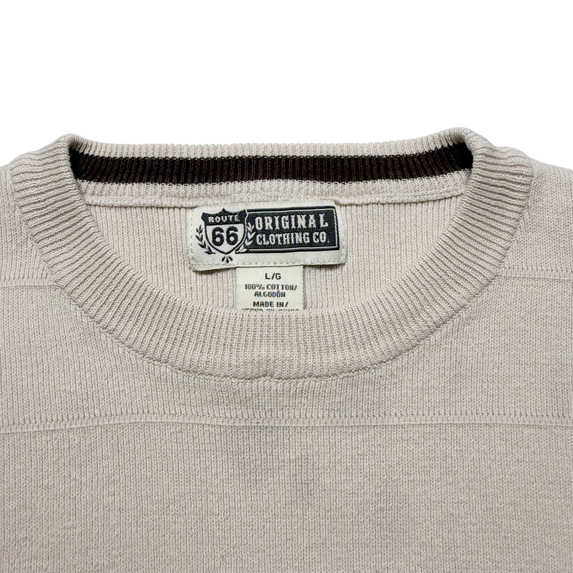 00s ROUTE66 Border Lining Knit Sweater
