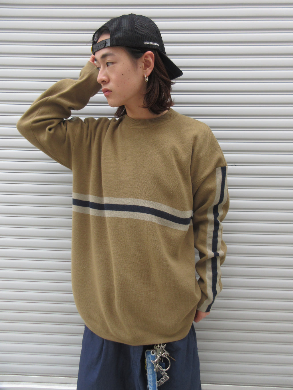 90~00s UNIONBAY Border Lining Knit Sweater