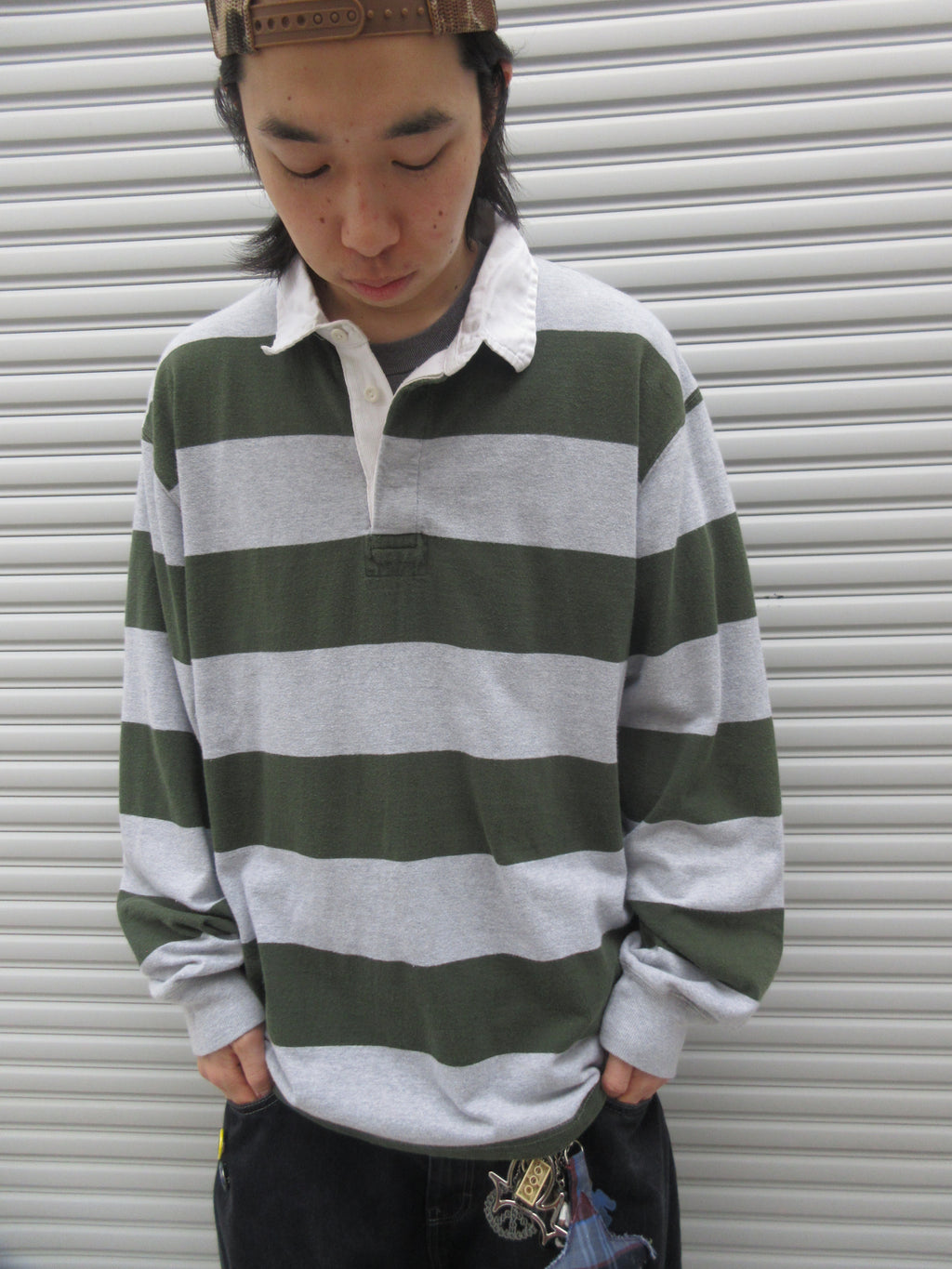 00~10s AMERICAN EAGLE Striped Rugger Shirts